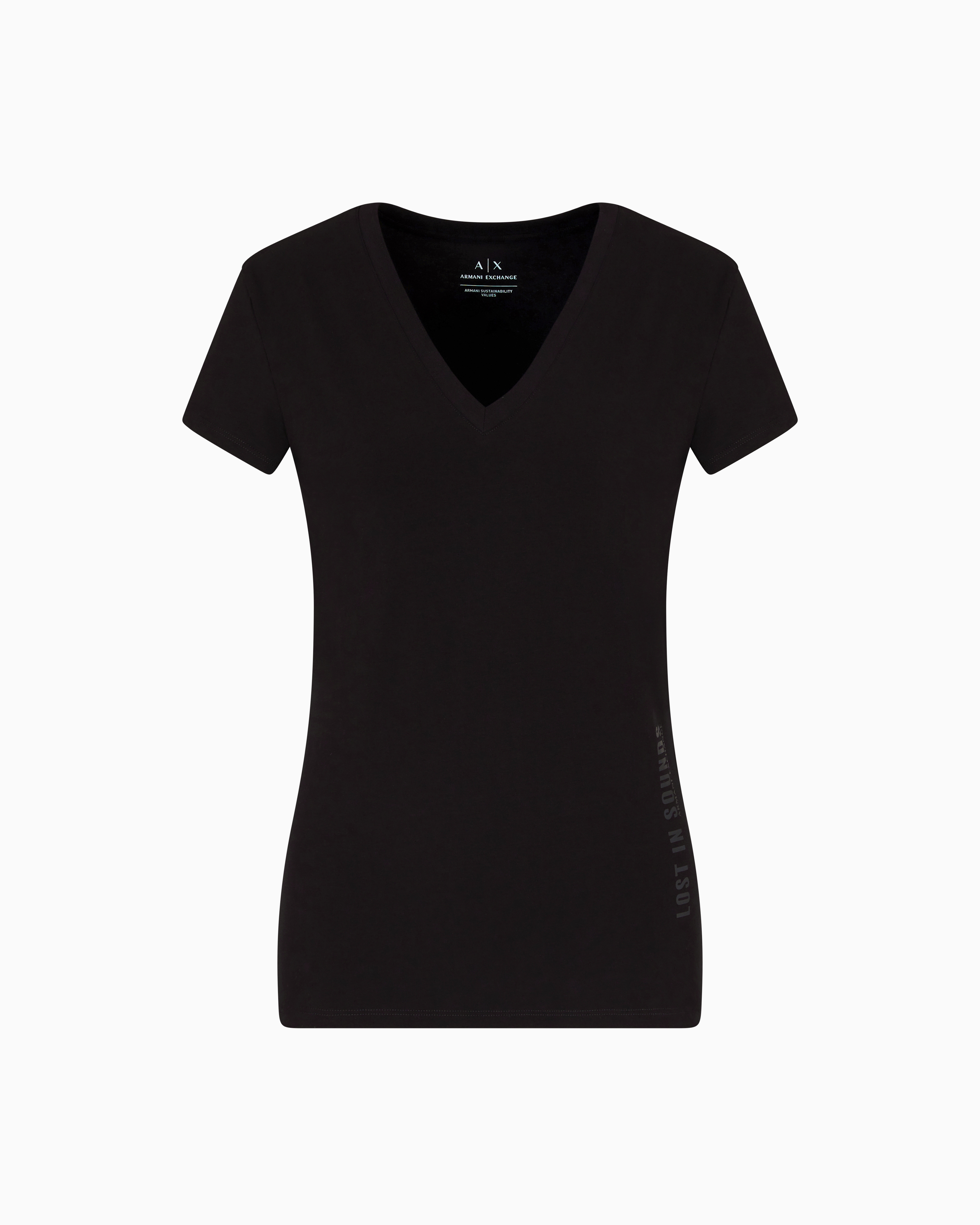 A/X Armani Exchange★半袖Tシャツ MILANOロゴ 送関込 AXロゴ 半袖VネックTシャツ | Armani Exchange