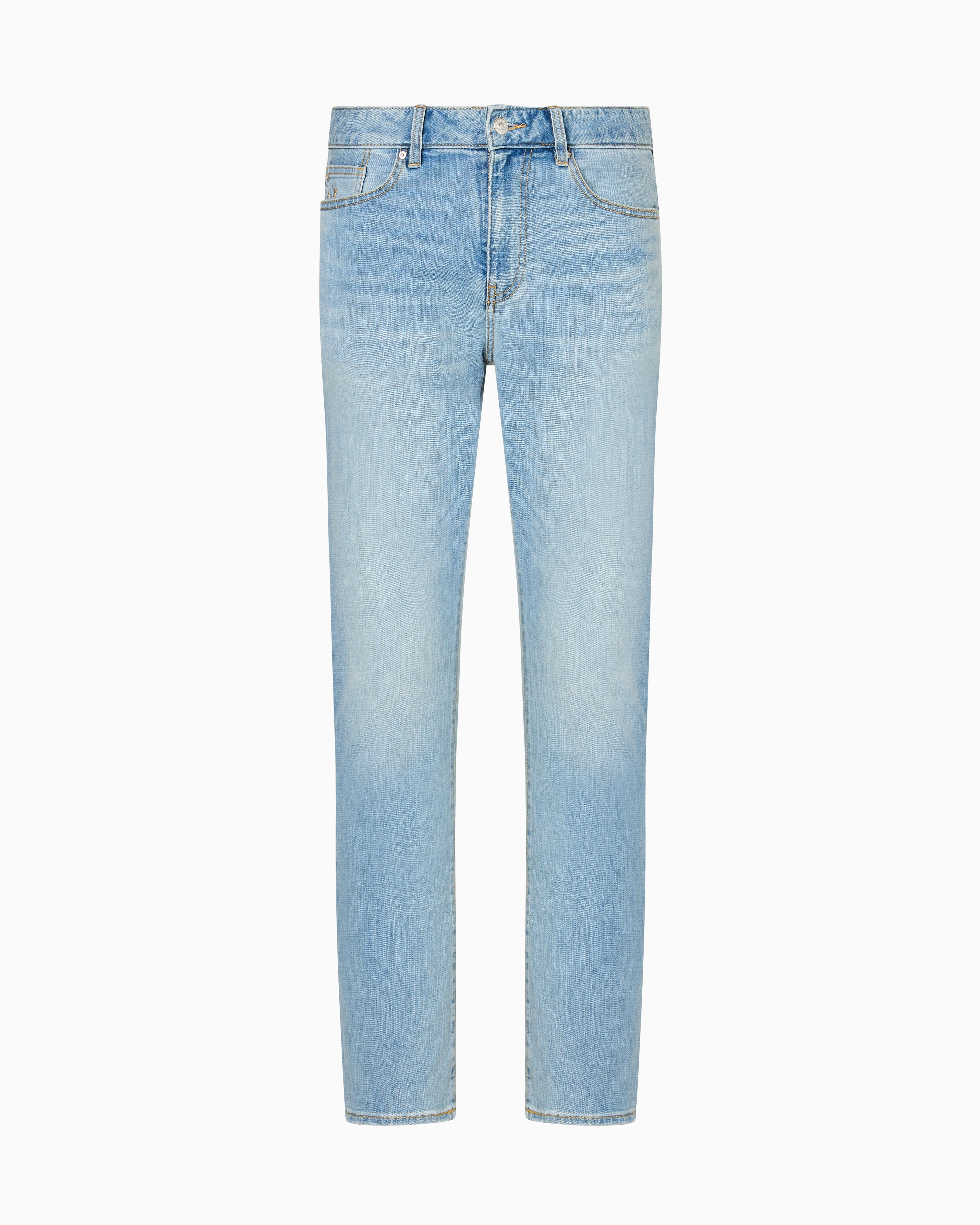 Armani Exchange - J14 skinny fit jeans stone washed cotton denim, Man, Blue, Size:
