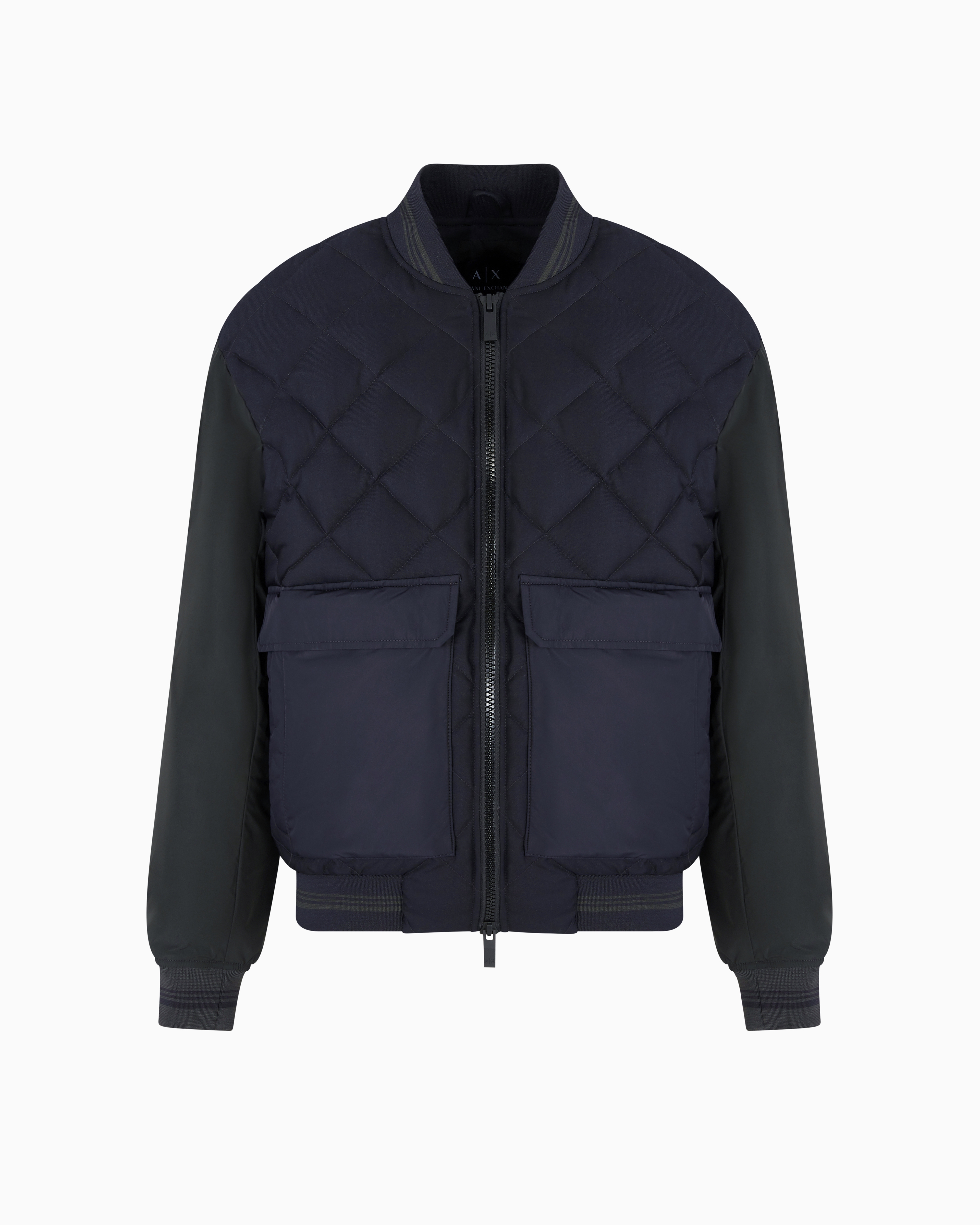 Armani Exchange - Jacket with quilted insert and maxi pockets, Man, Navy Blue, Size: