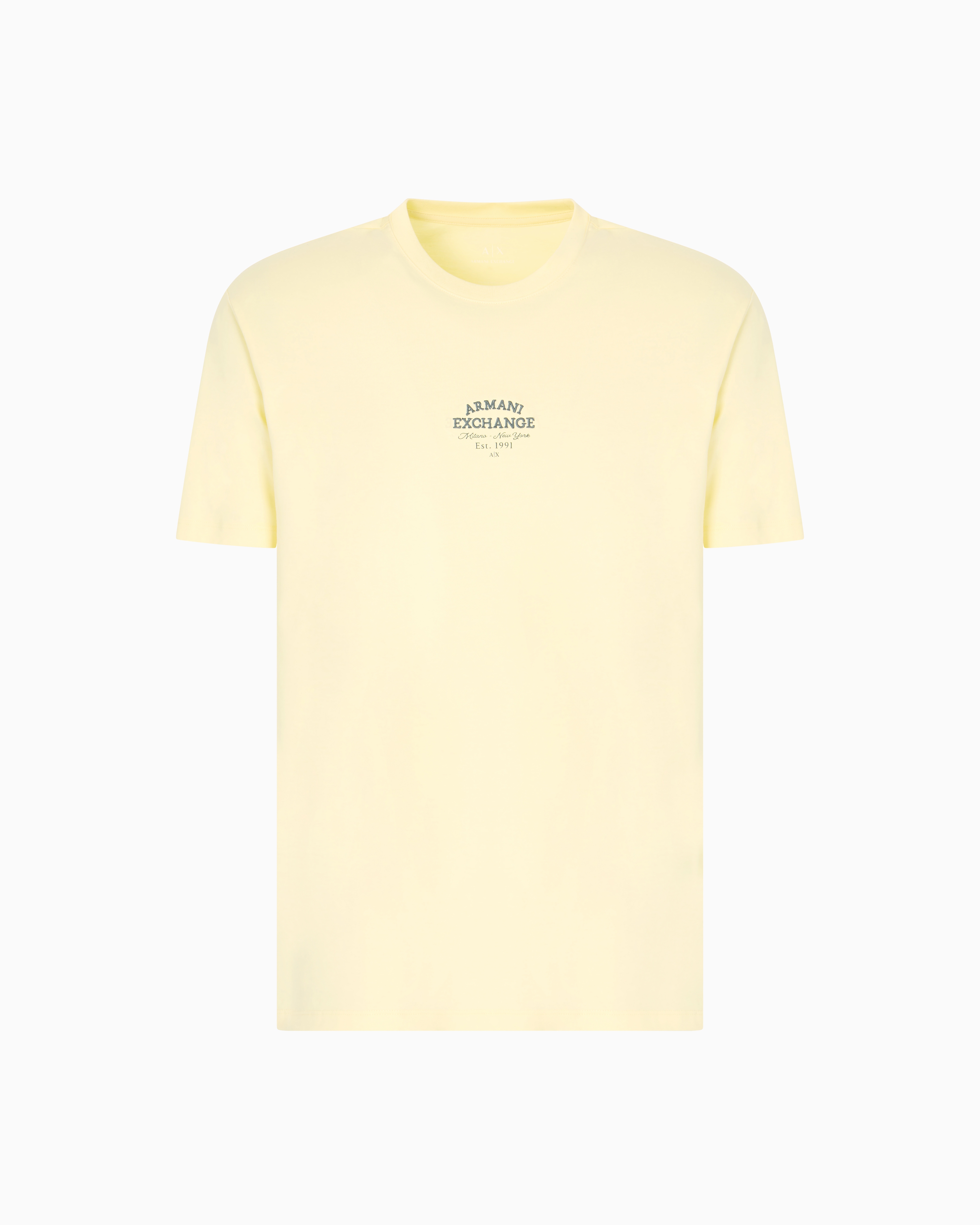 Armani Exchange - Regular fit cotton T-shirt with logo, Man, Yellow, Size: