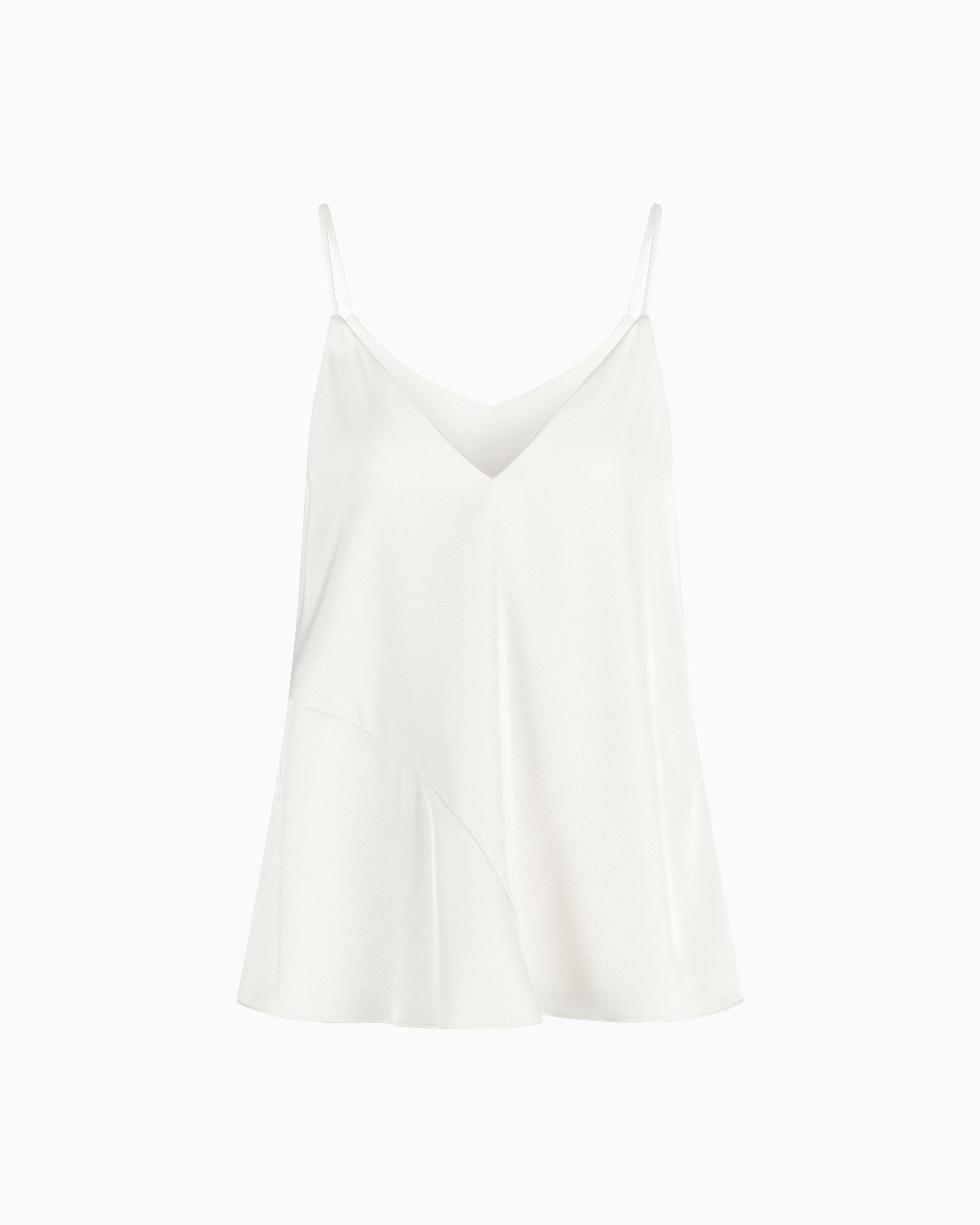 Armani Exchange - Matte satin fabric top, Woman, White, Size: