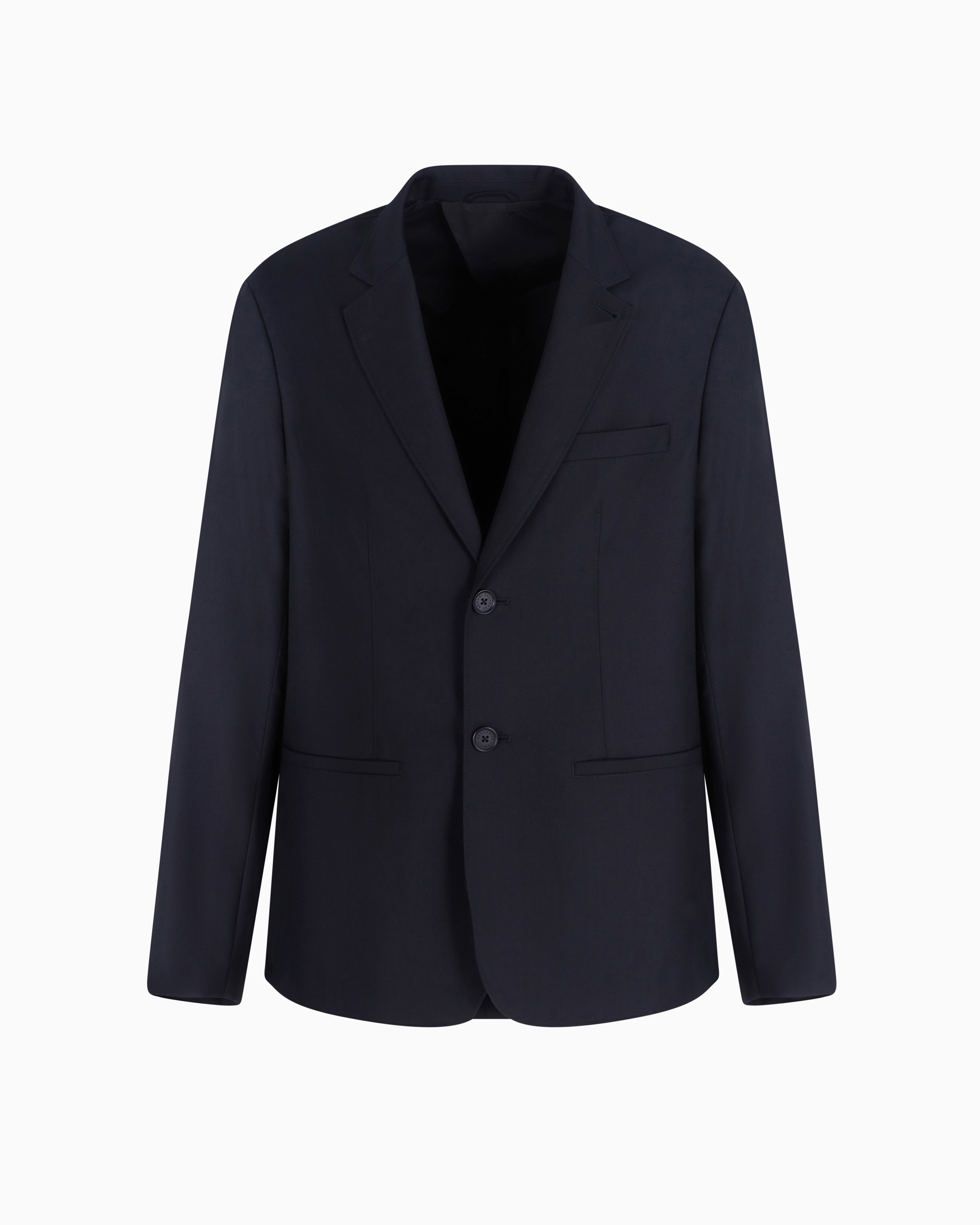 Armani Exchange - Single-breasted two-button jacket flowing fabric, Man, Navy_blue, Size: