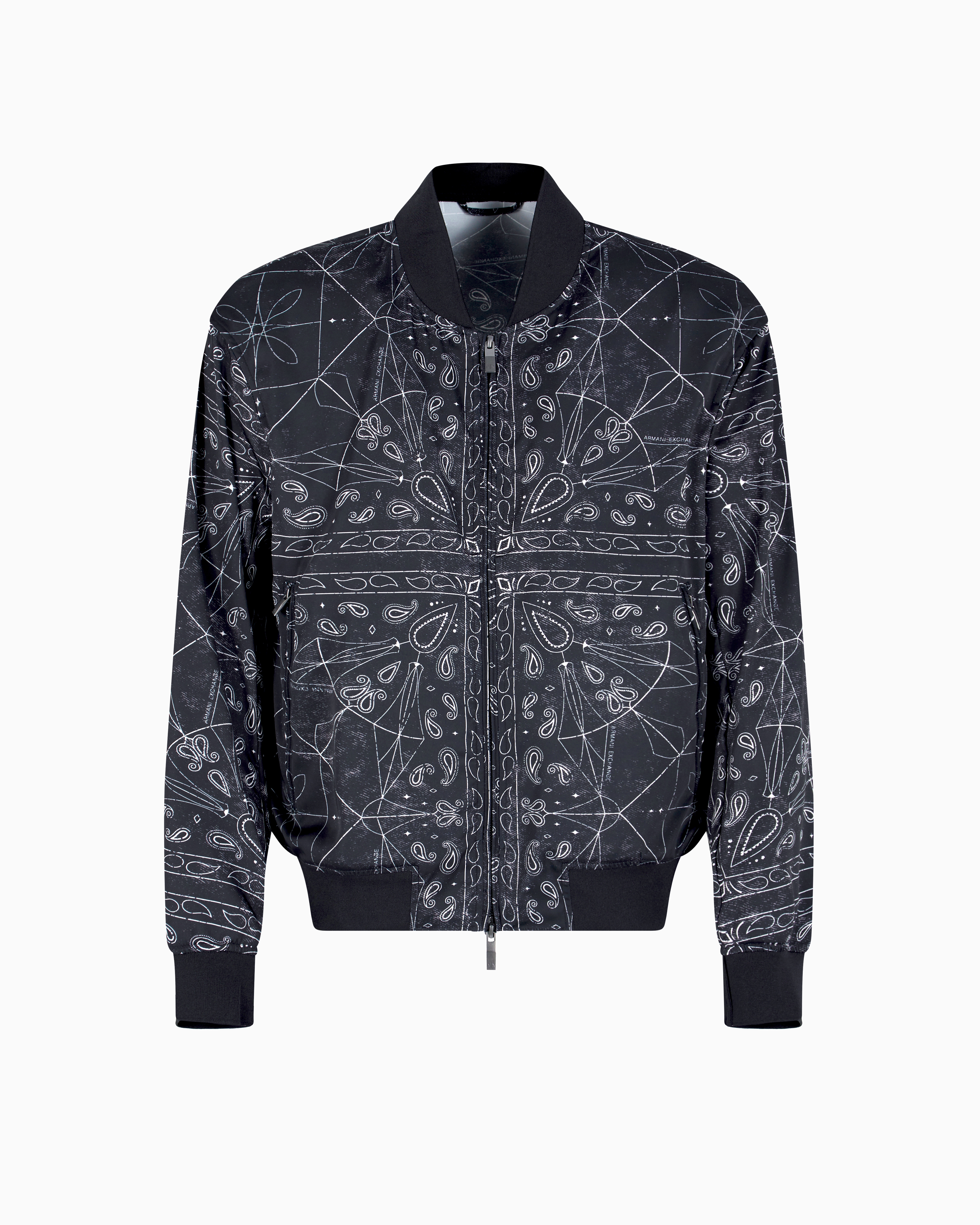 Armani Exchange - Kaleidoscope Pattern Bomber Jacket, Man, Black, Size: XS