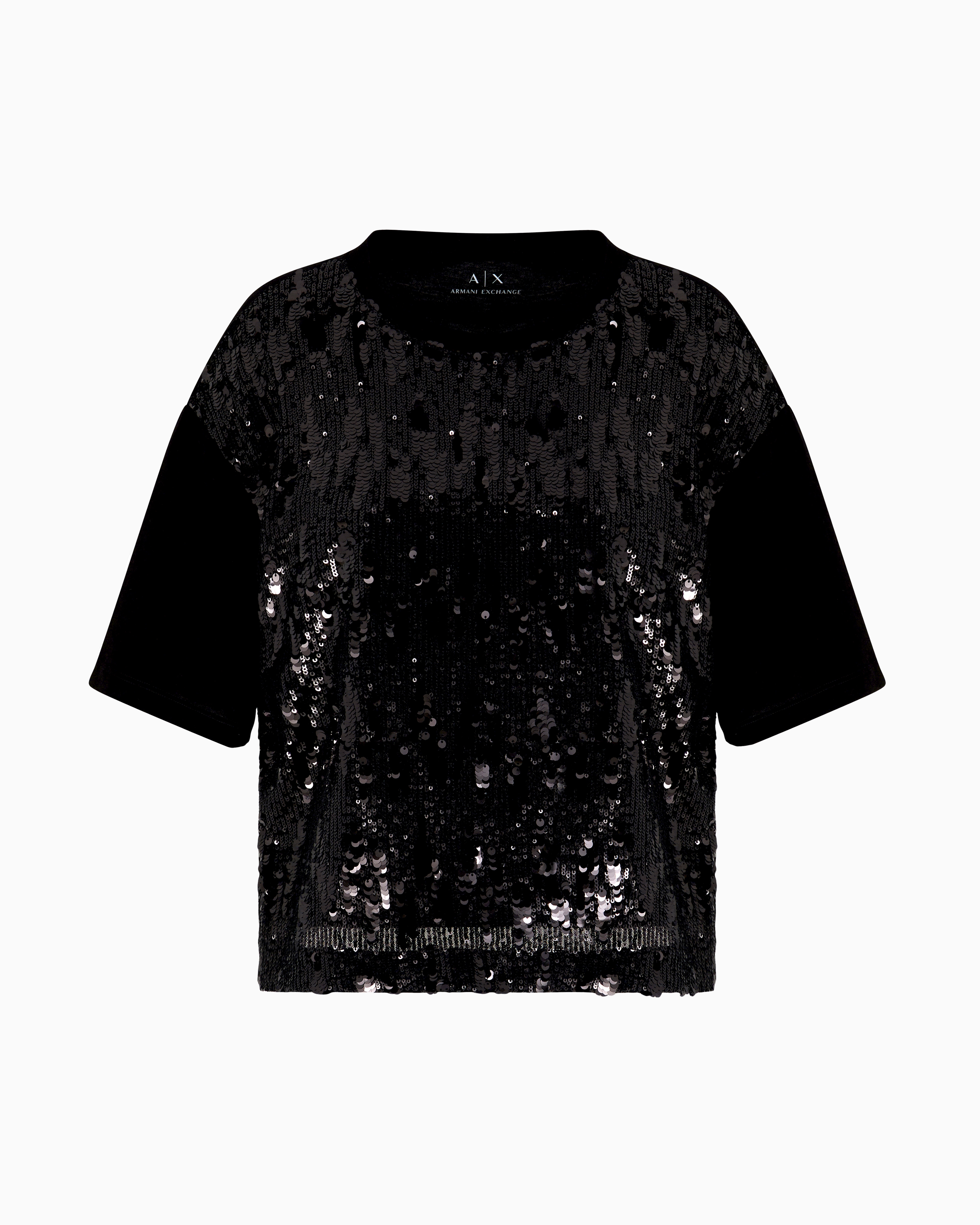 Armani Exchange - Relaxed Fit T-Shirts, Woman, Black, Size: