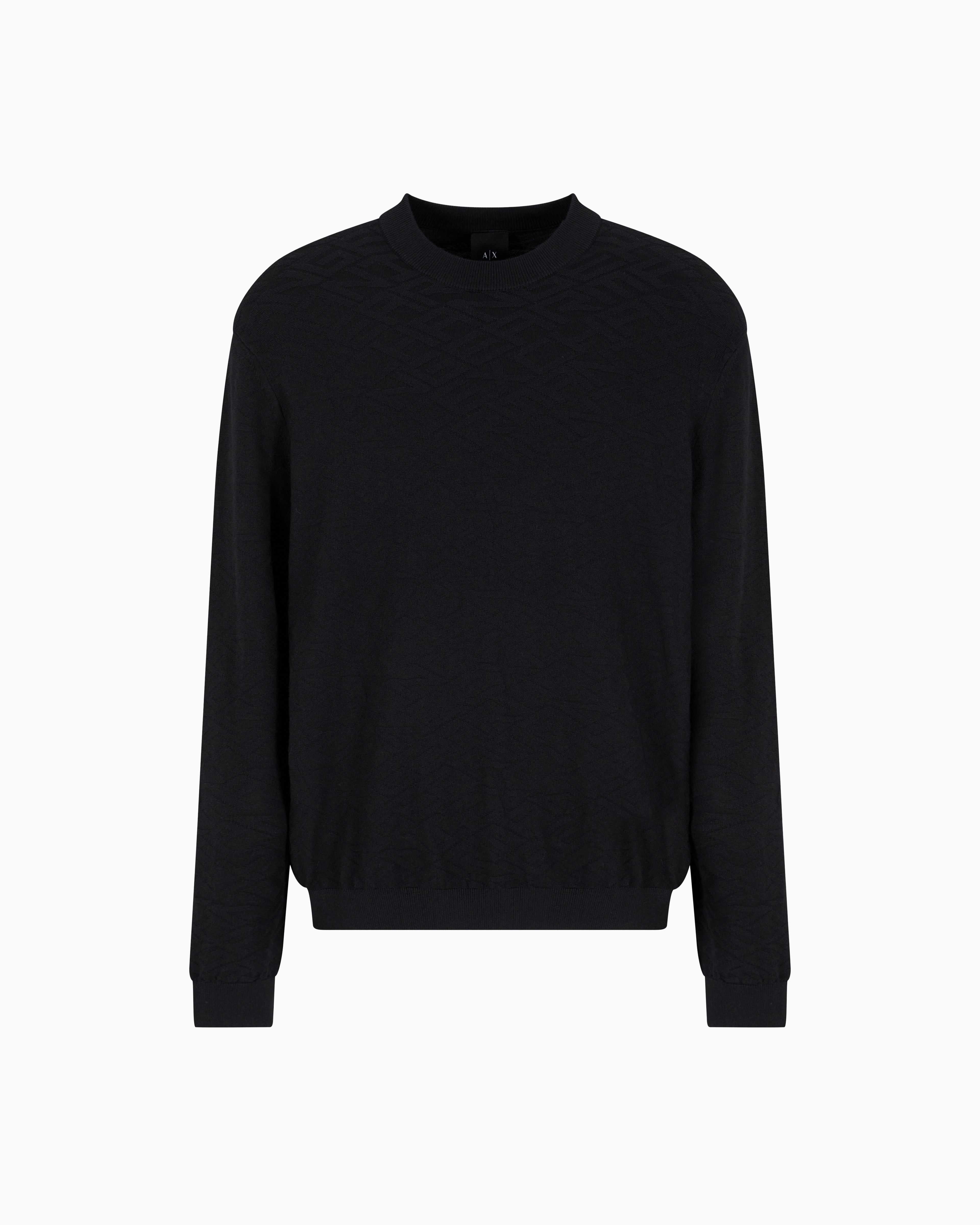 Armani Exchange - ASV Basic Crewneck Sweater, Man, Black, Size: