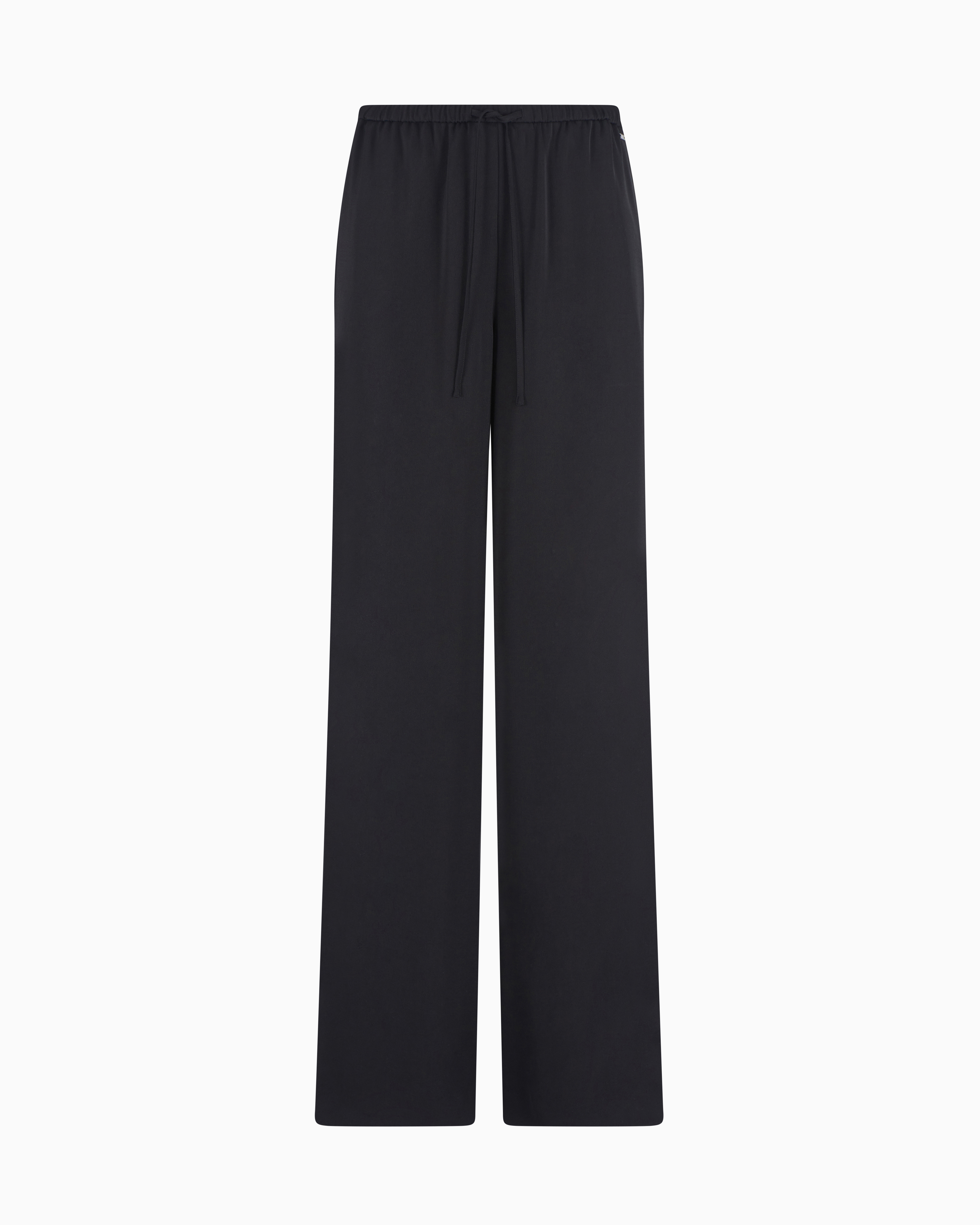 Armani Exchange - Palazzo trousers in matte satin fabric, Woman, Black, Size: 4