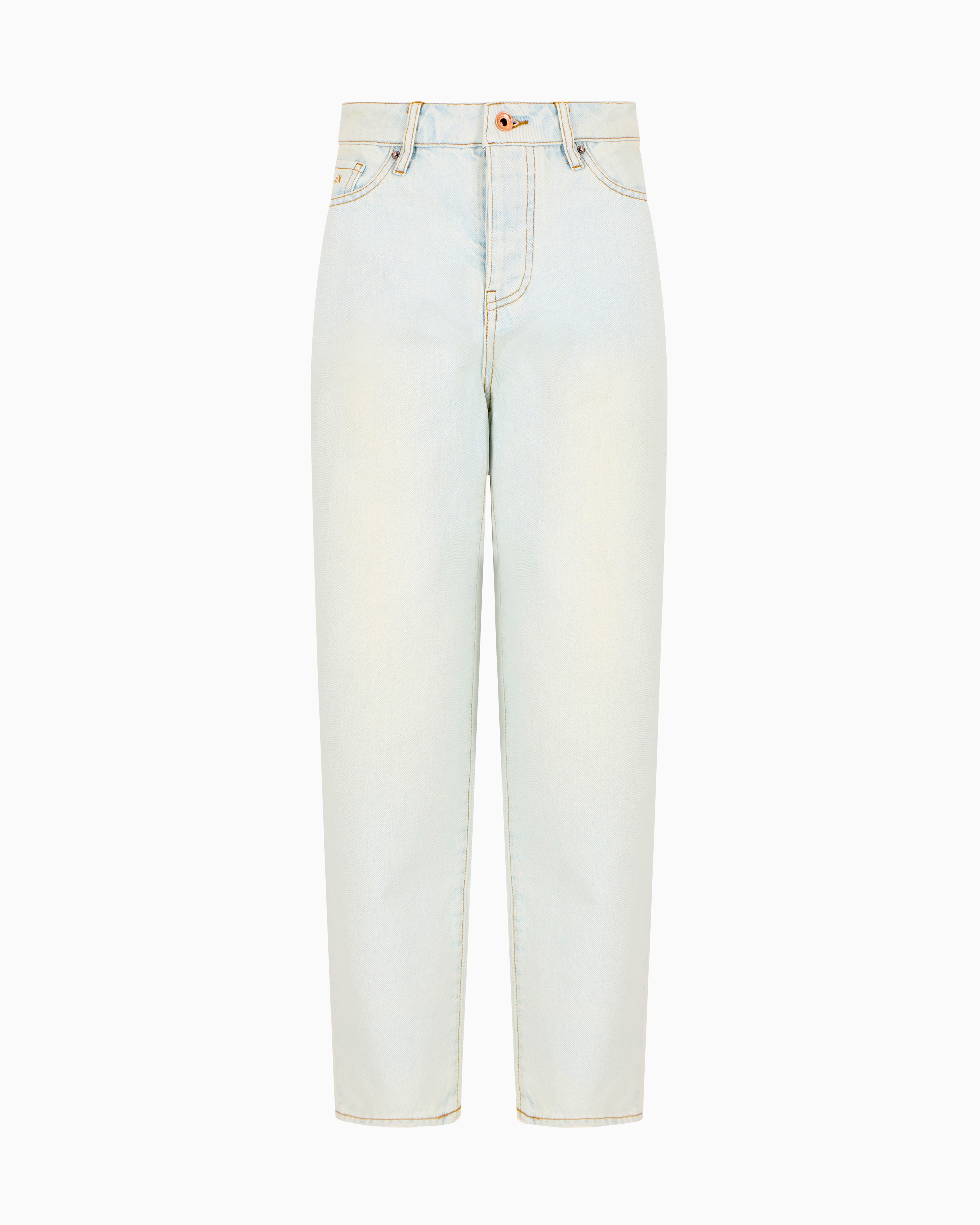Armani Exchange - ASV Cotton Denim Carrot Fit Jeans, Woman, Blue, Size: