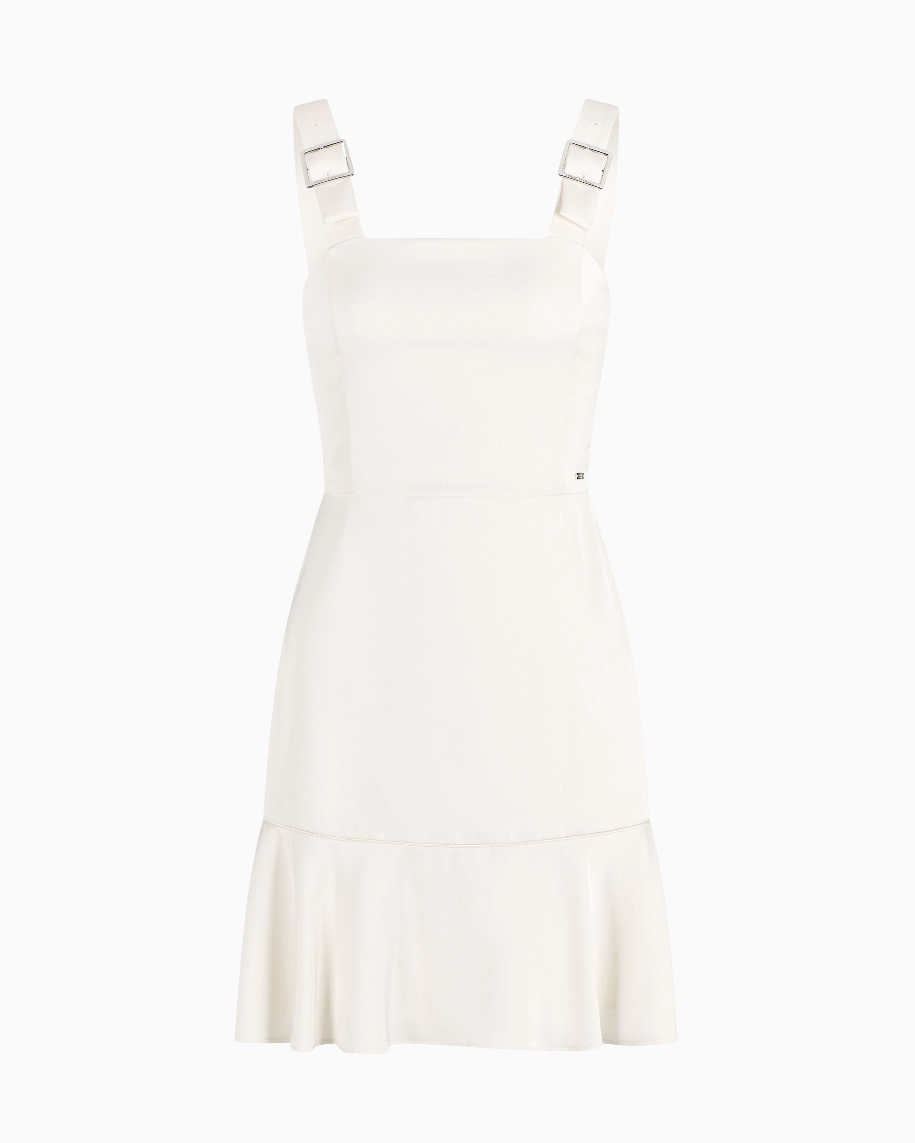 Armani Exchange - Short dress matte satin fabric, Woman, White, Size: