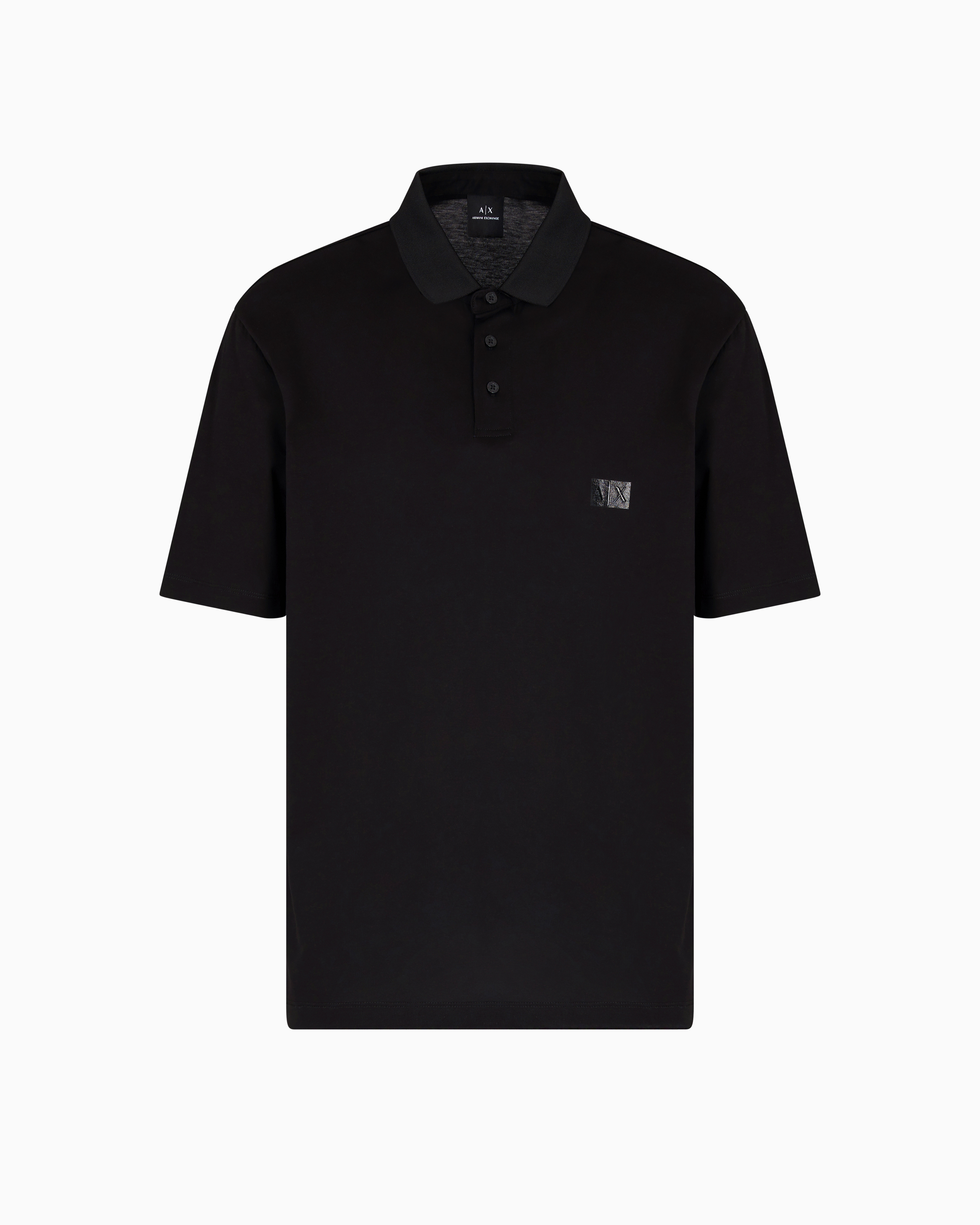 Armani Exchange - Regular fit mercerised cotton polo, Man, Black, Size: