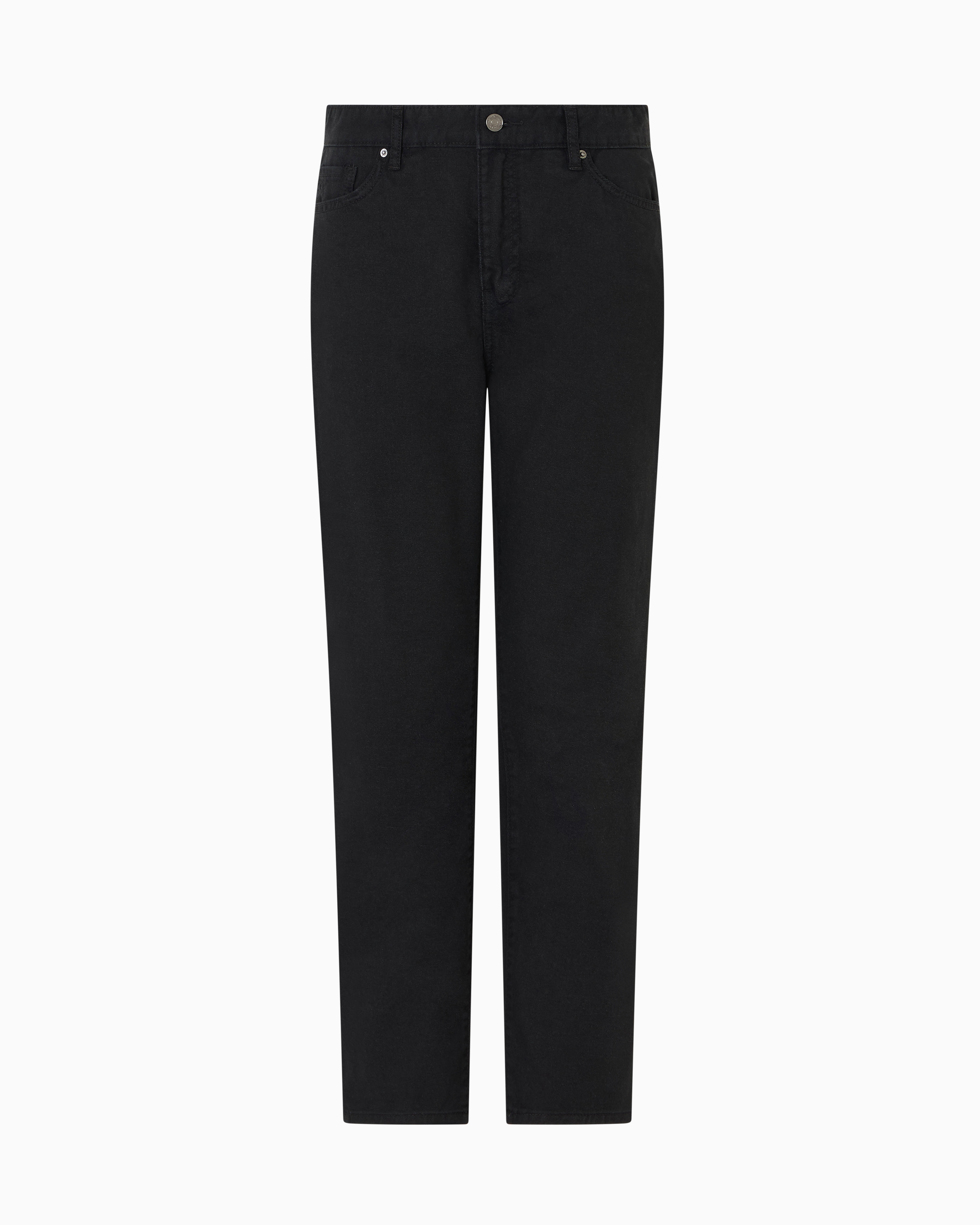Armani Exchange - Boyfriend jeans stiff cotton with used effect, Woman, Black, Size: