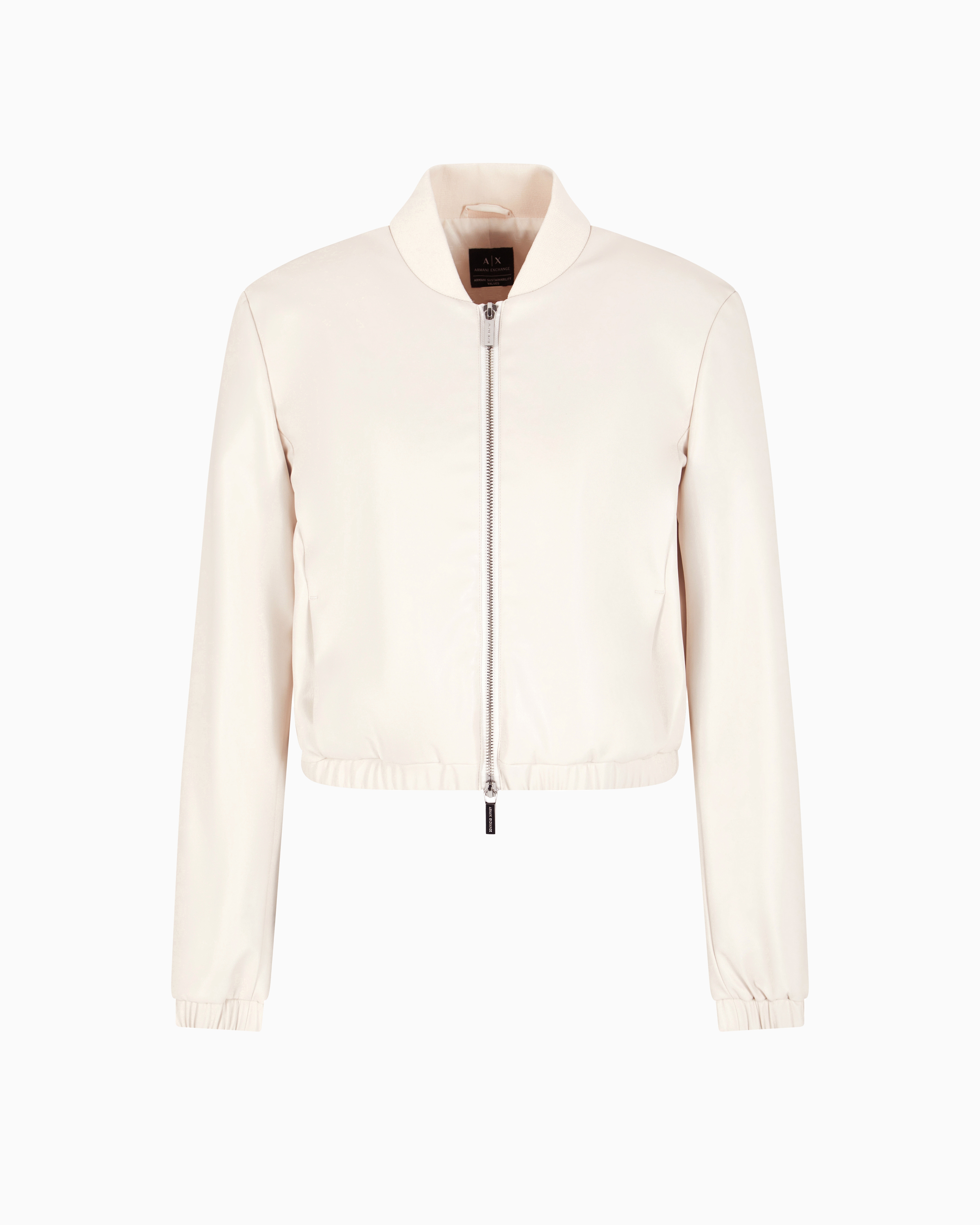 Armani Exchange - ASV Faux Leather Jacket, Woman, White, Size:
