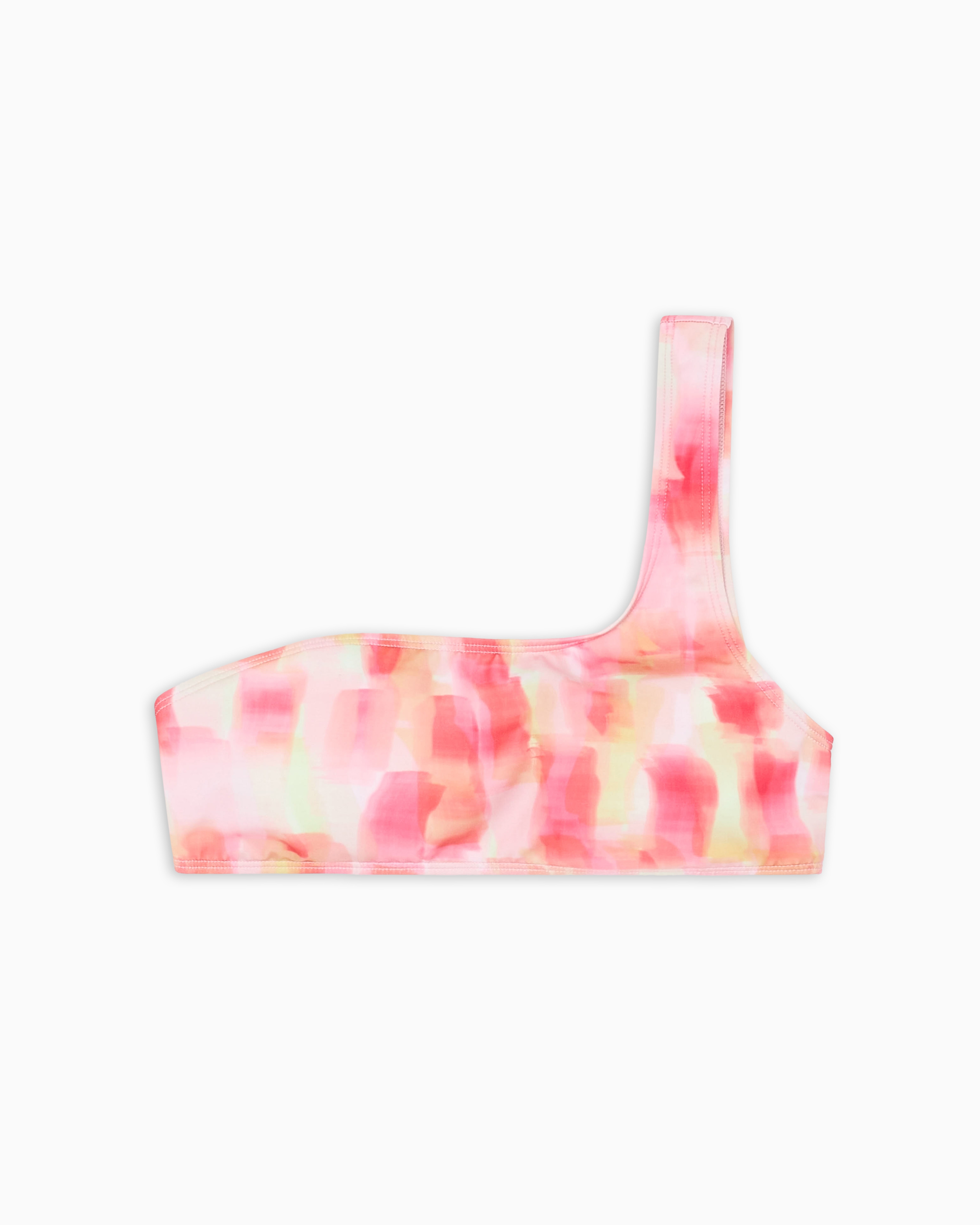 Armani Exchange - ASV Fabric One Shoulder Bikini Top, Woman, Pink, Size: