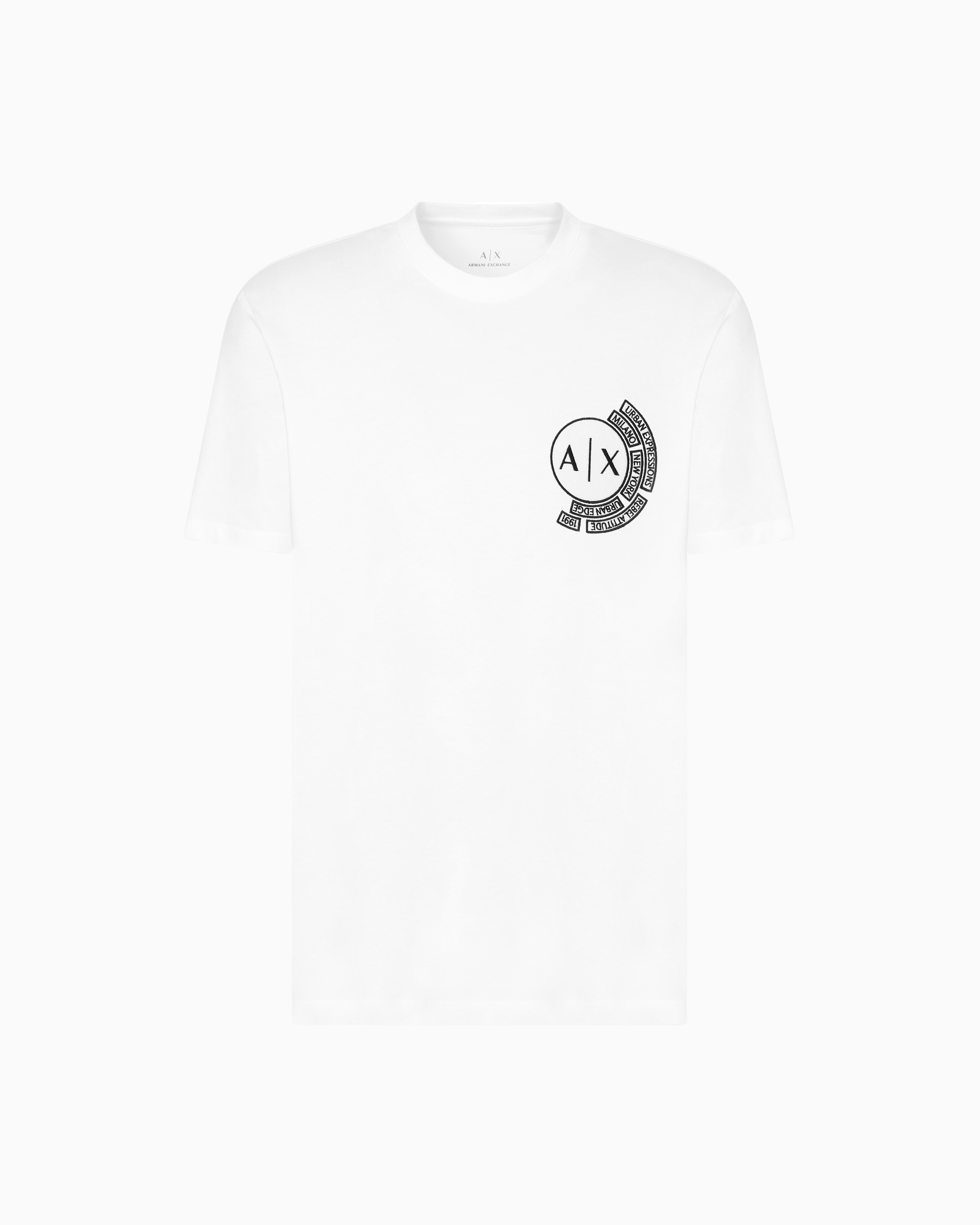 Armani Exchange Regular Fit T-shirt With Logo And Patch On The Chest In White