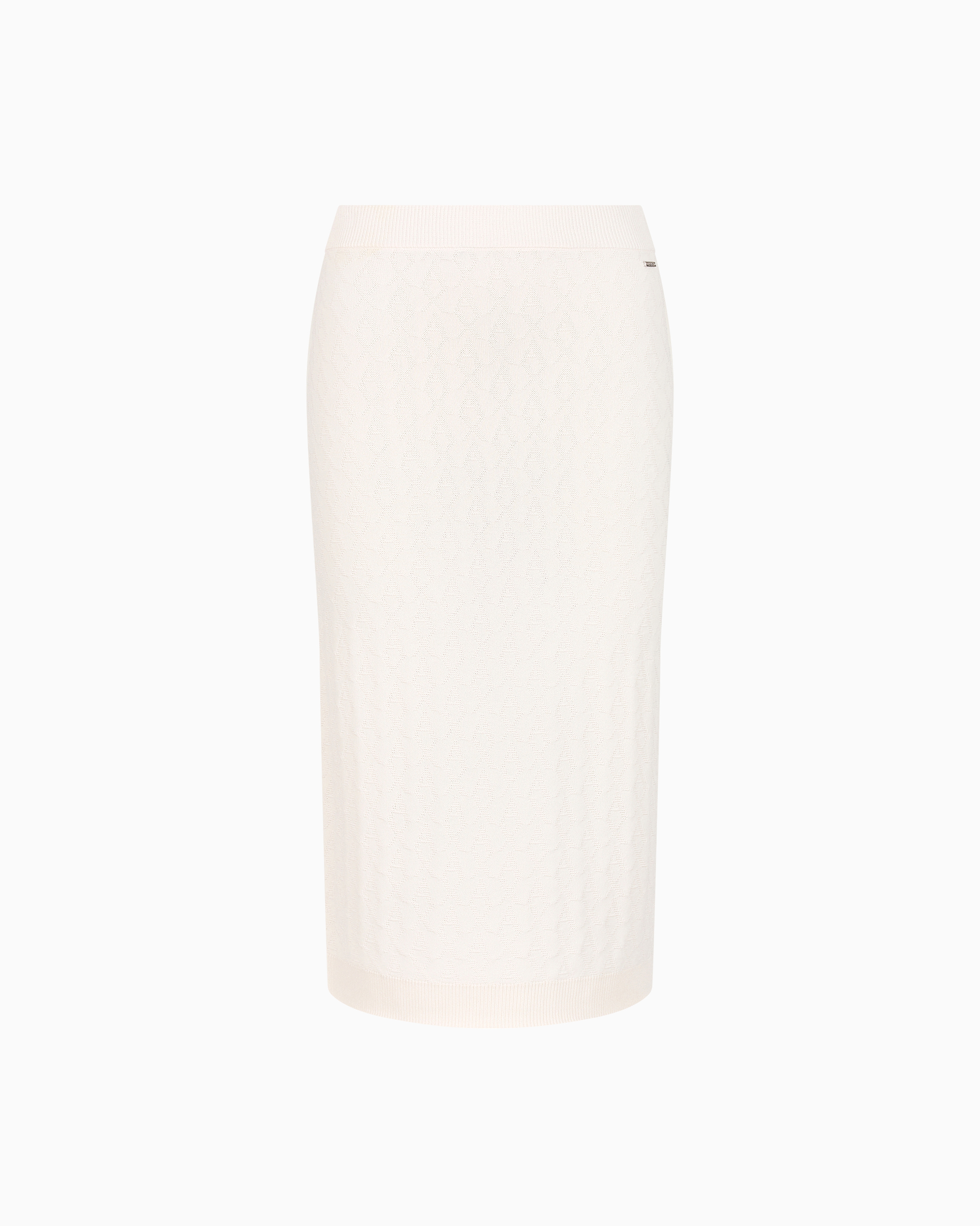 Armani Exchange - Pencil skirt with allover logo, Woman, White, Size: