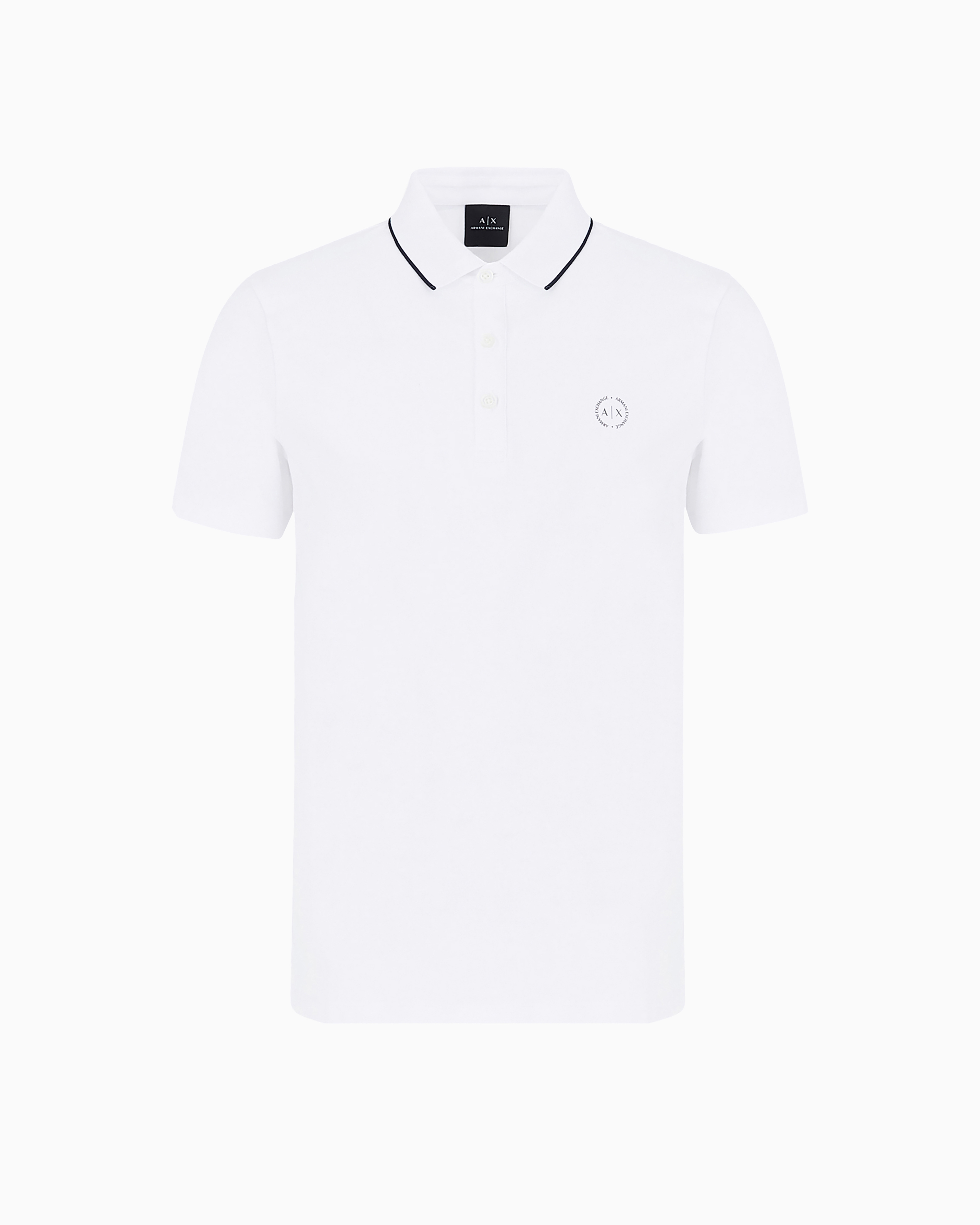 Armani Exchange - Piquet polo shirt with logo, Man, White, Size: