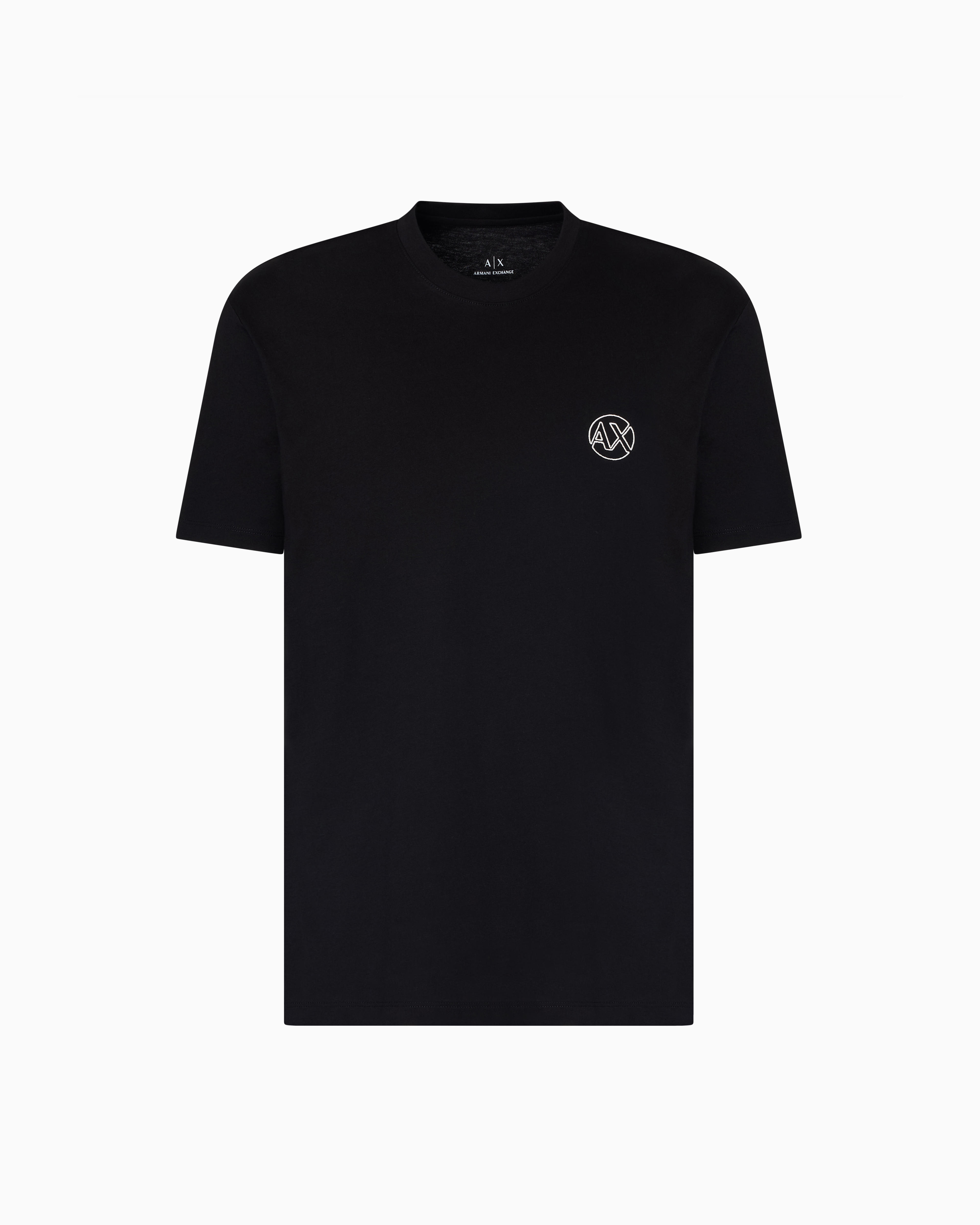 Armani Exchange - Regular fit T-shirt with logo and patch on the chest, Man, Black, Size:
