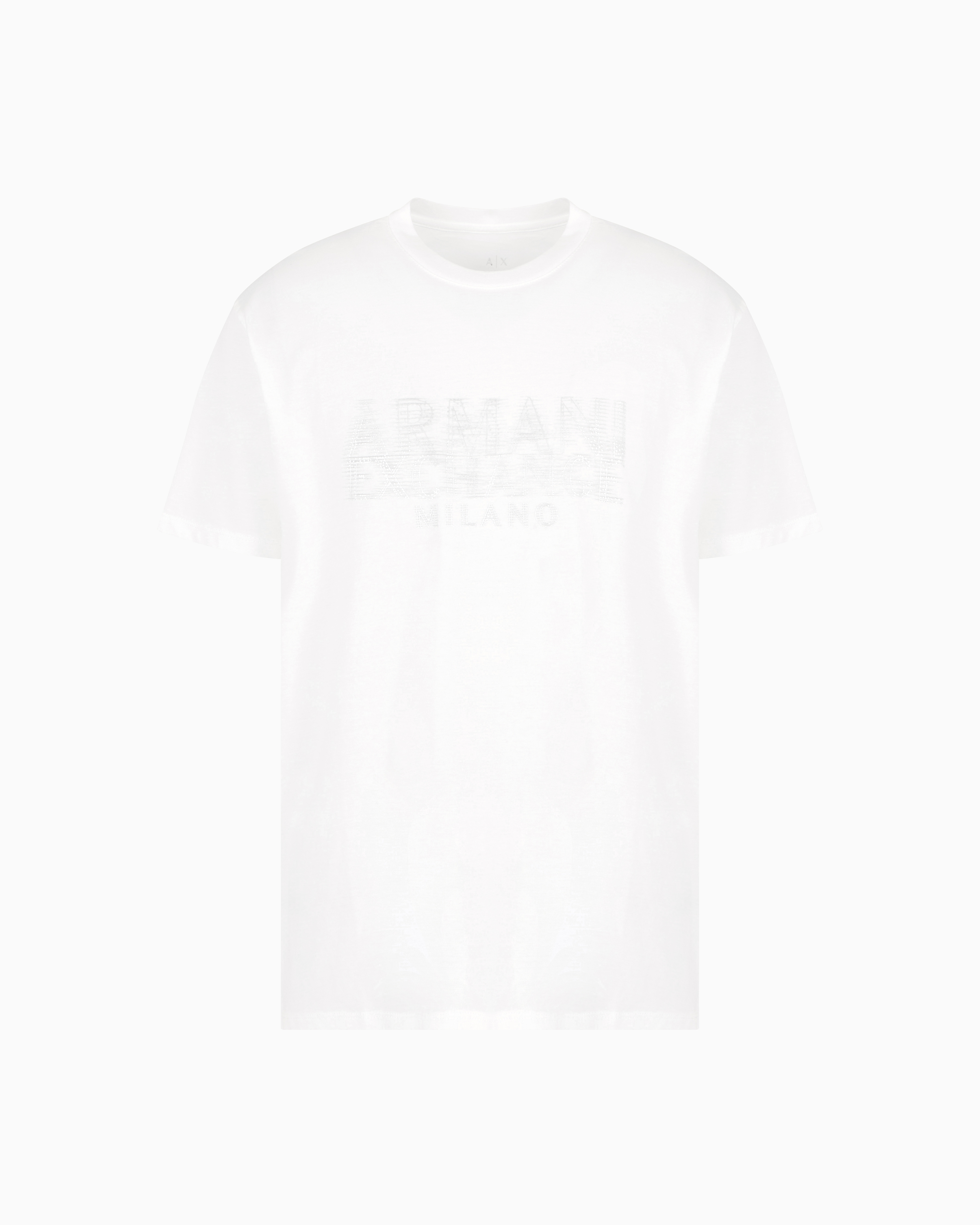 Armani Exchange - Regular fit T-shirt with blurred logo effect, Man, White, Size: M
