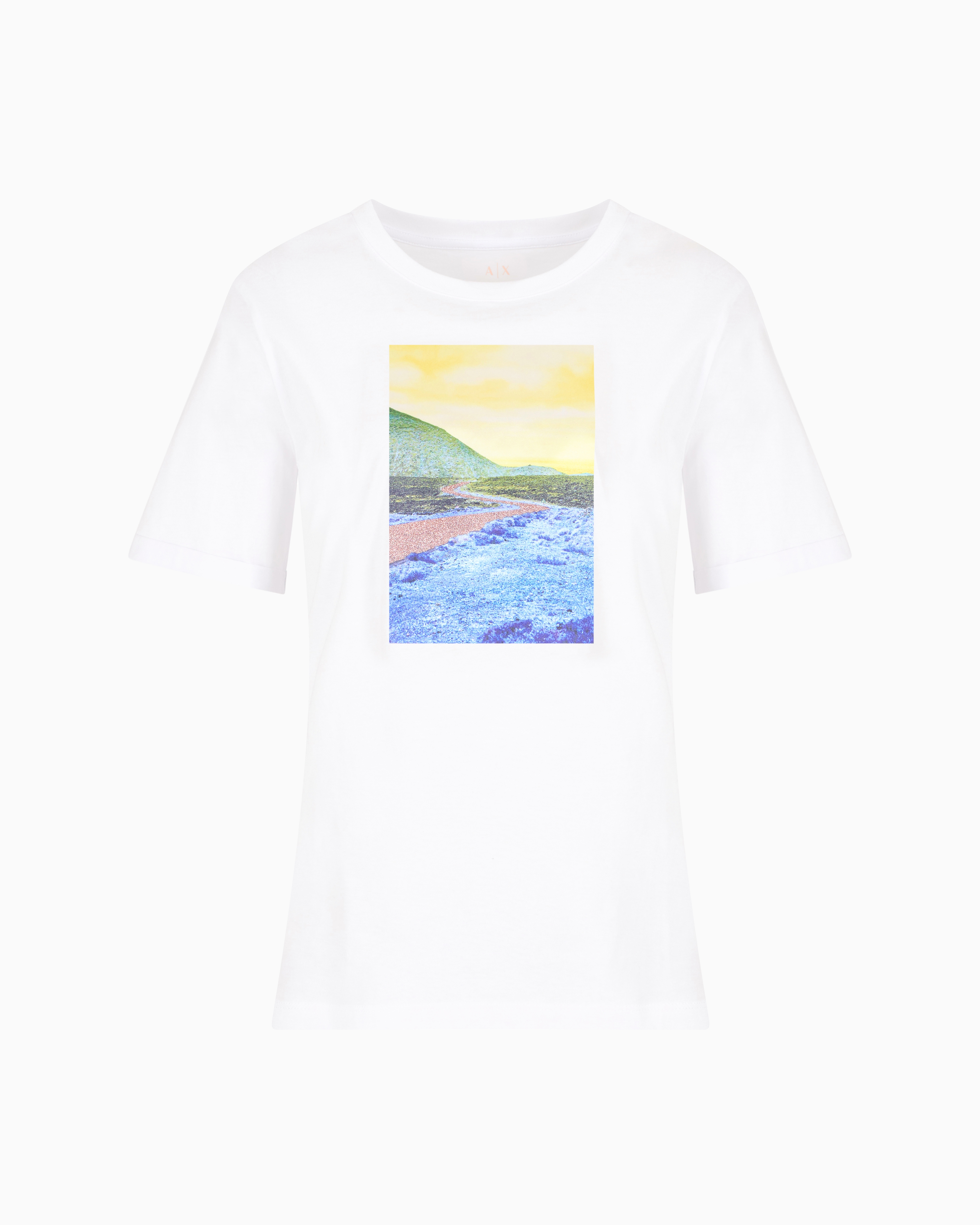 Armani Exchange - Relaxed fit T-shirt with postcard print, Woman, White, Size: