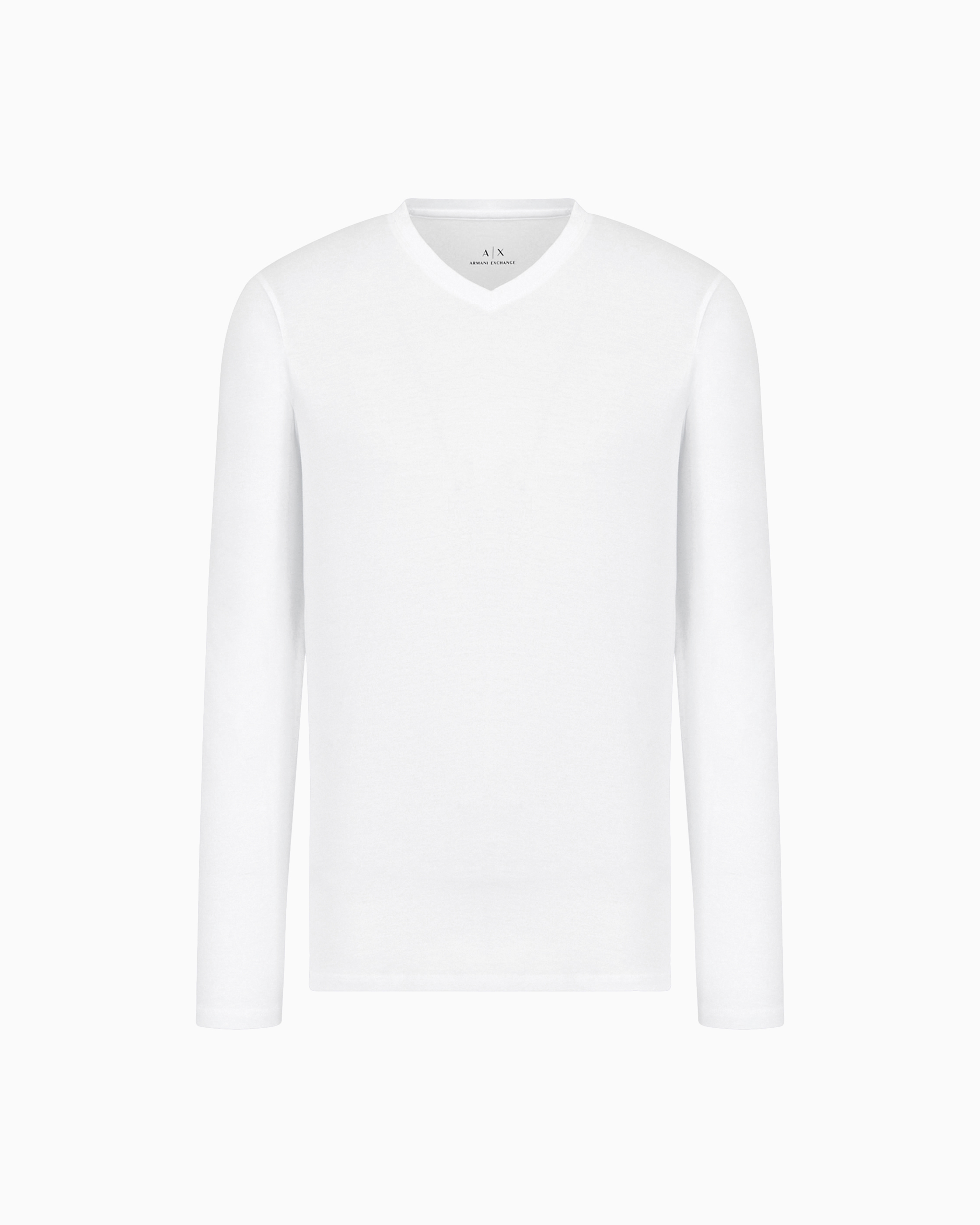Pima Cotton Long Sleeve V-Neck T-Shirt | Armani Exchange