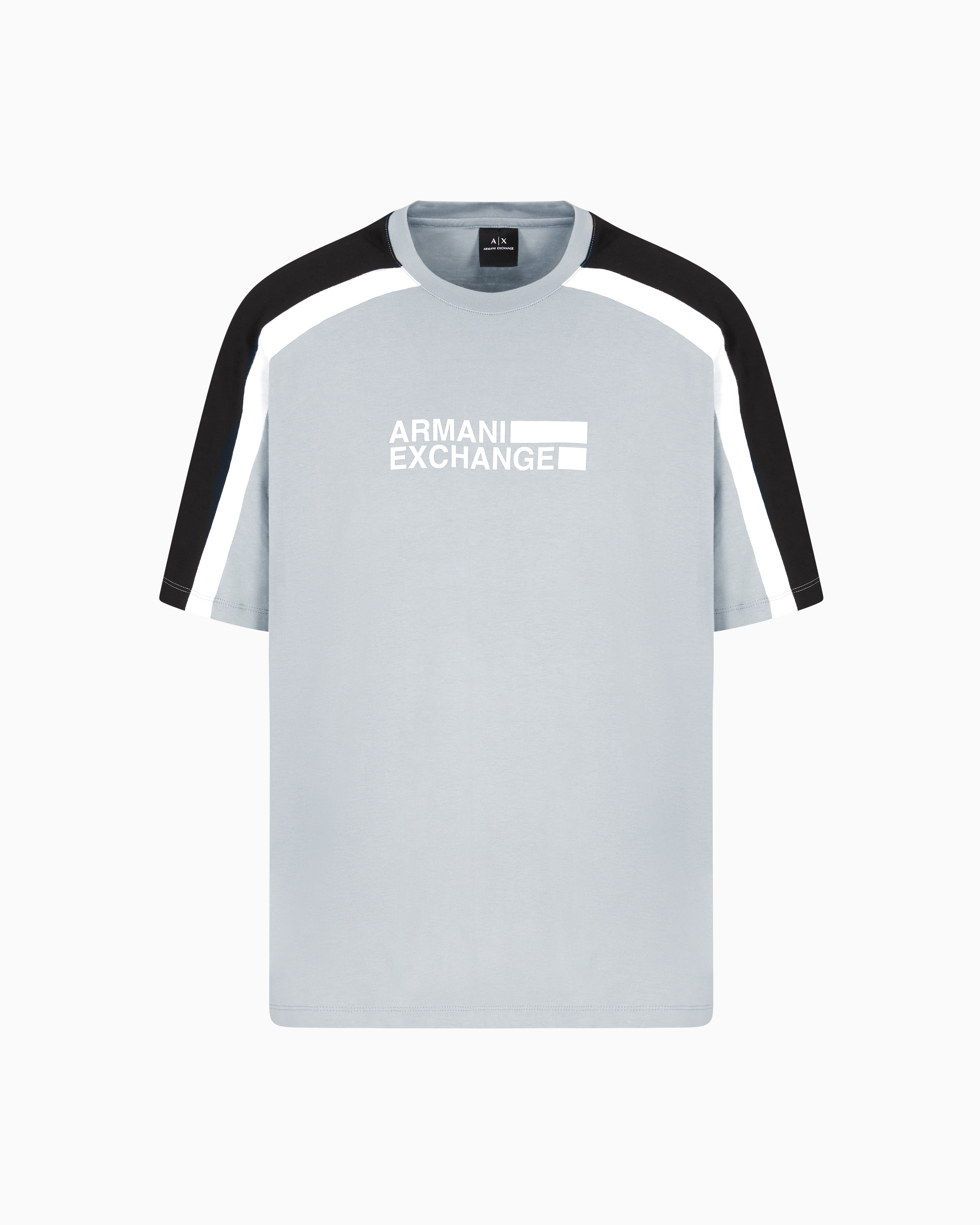 極美品 EMPORIO ARMANI ロゴ ネック 半袖 コットン ニット XL セール】【A|X アルマーニ エクスチェンジ】LIS ジャカード