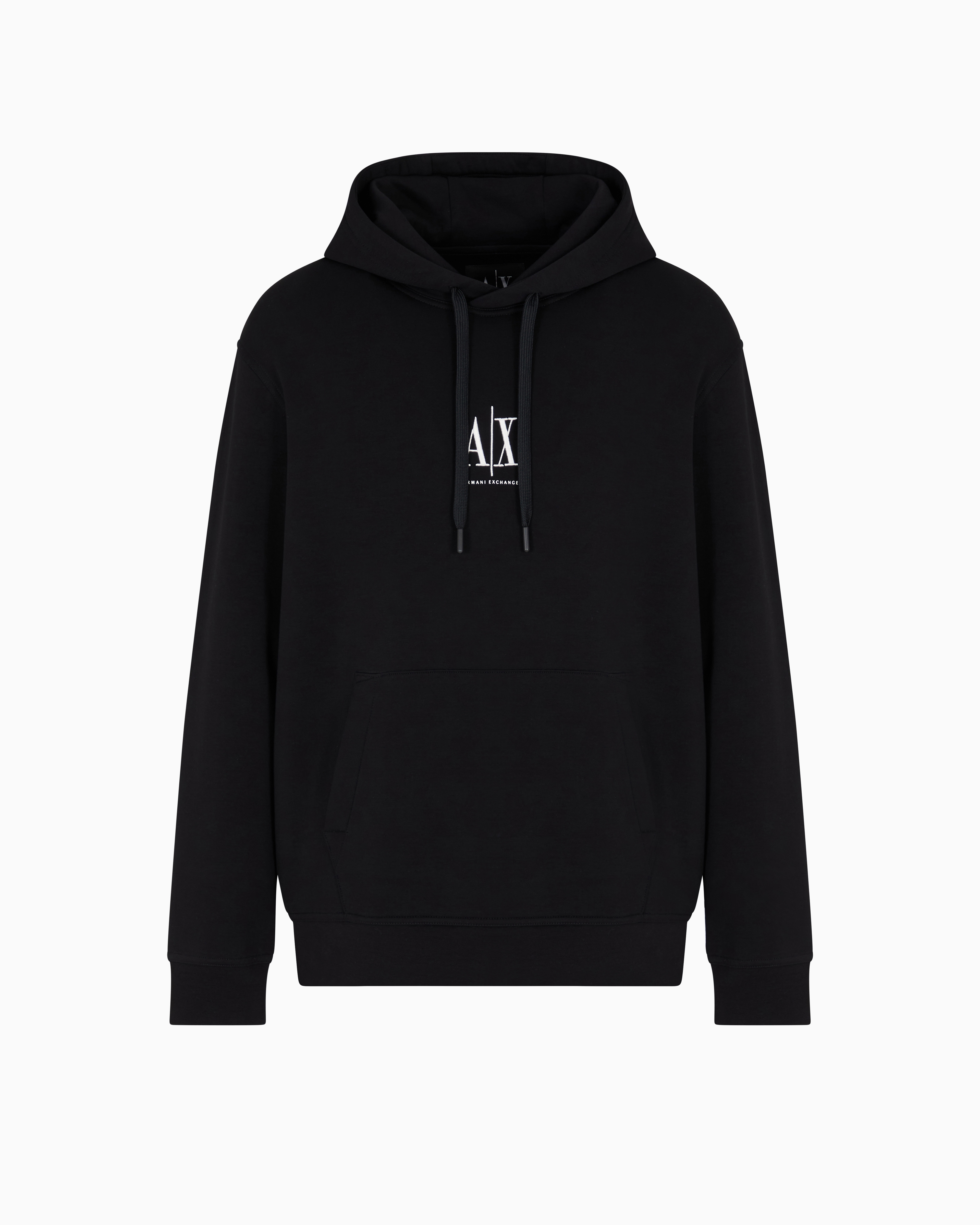Armani Exchange Black Hoodie With Embroidered Logo Xxl