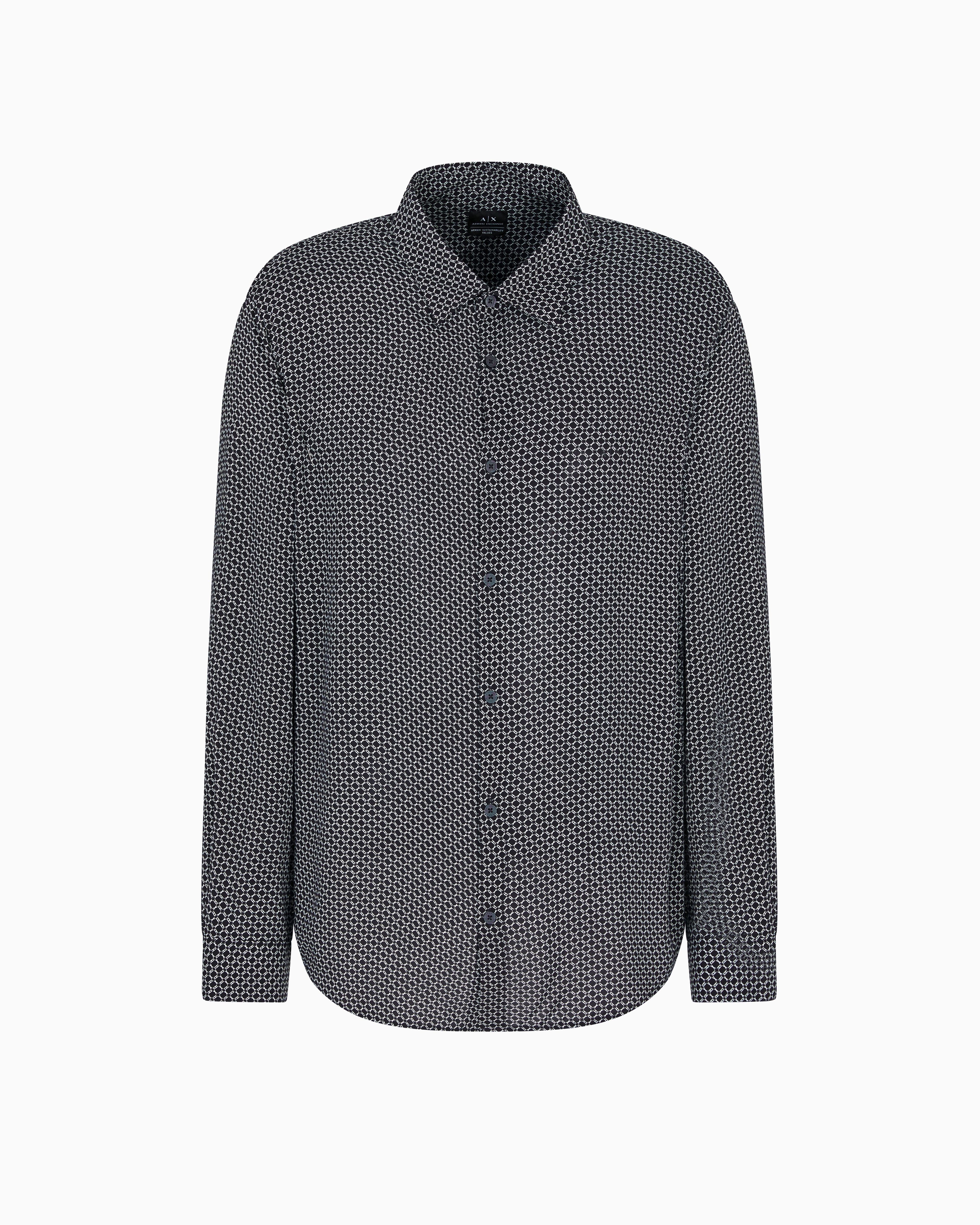Armani Exchange - Regular fit shirt ASV fabric, Man, Blue, Size: