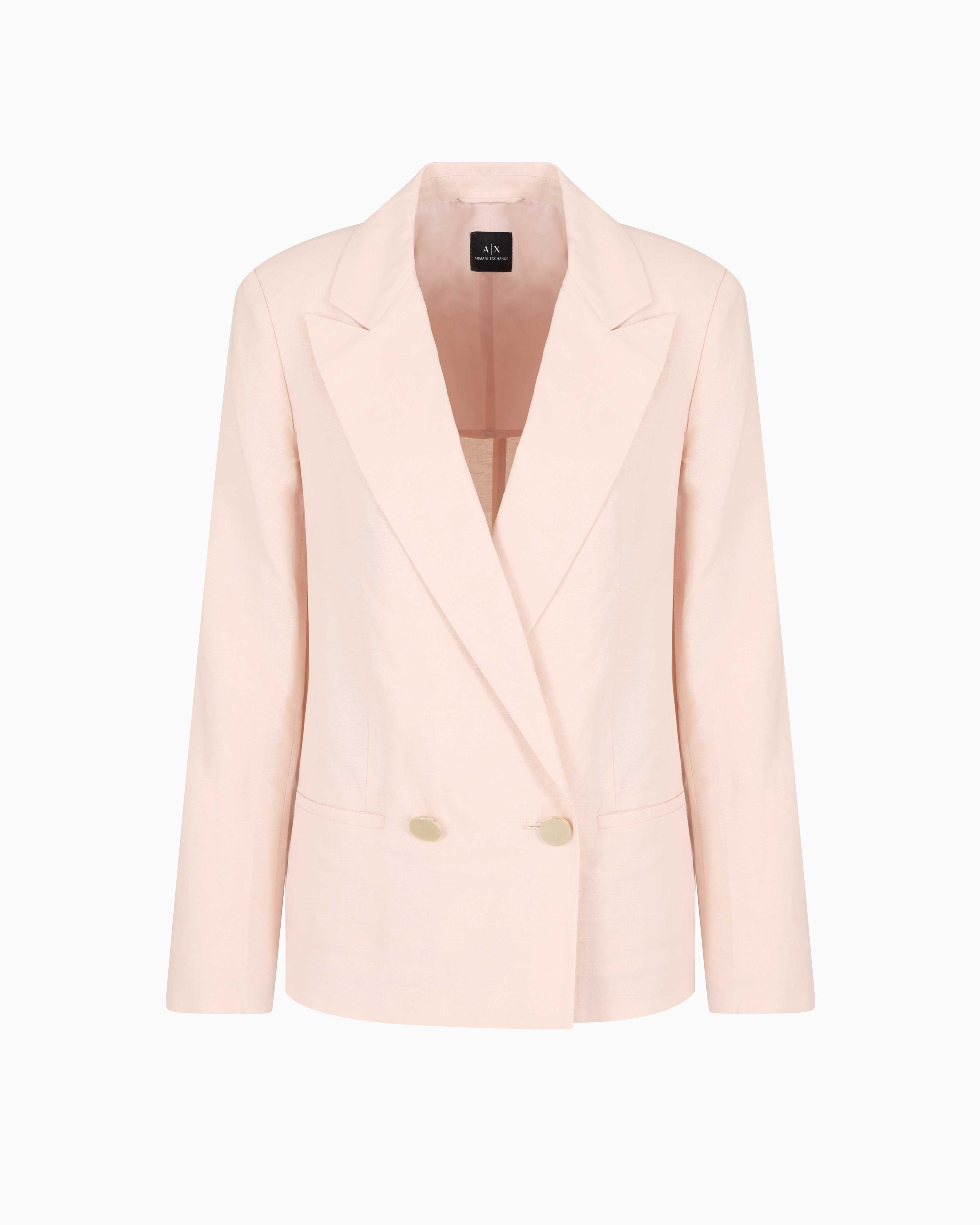 アウターその他 ARMANI EXCHANGE Woman Blazer Pink XW000468AF12815 U4105 High neck sweatshirt with contrasting sparkling logo