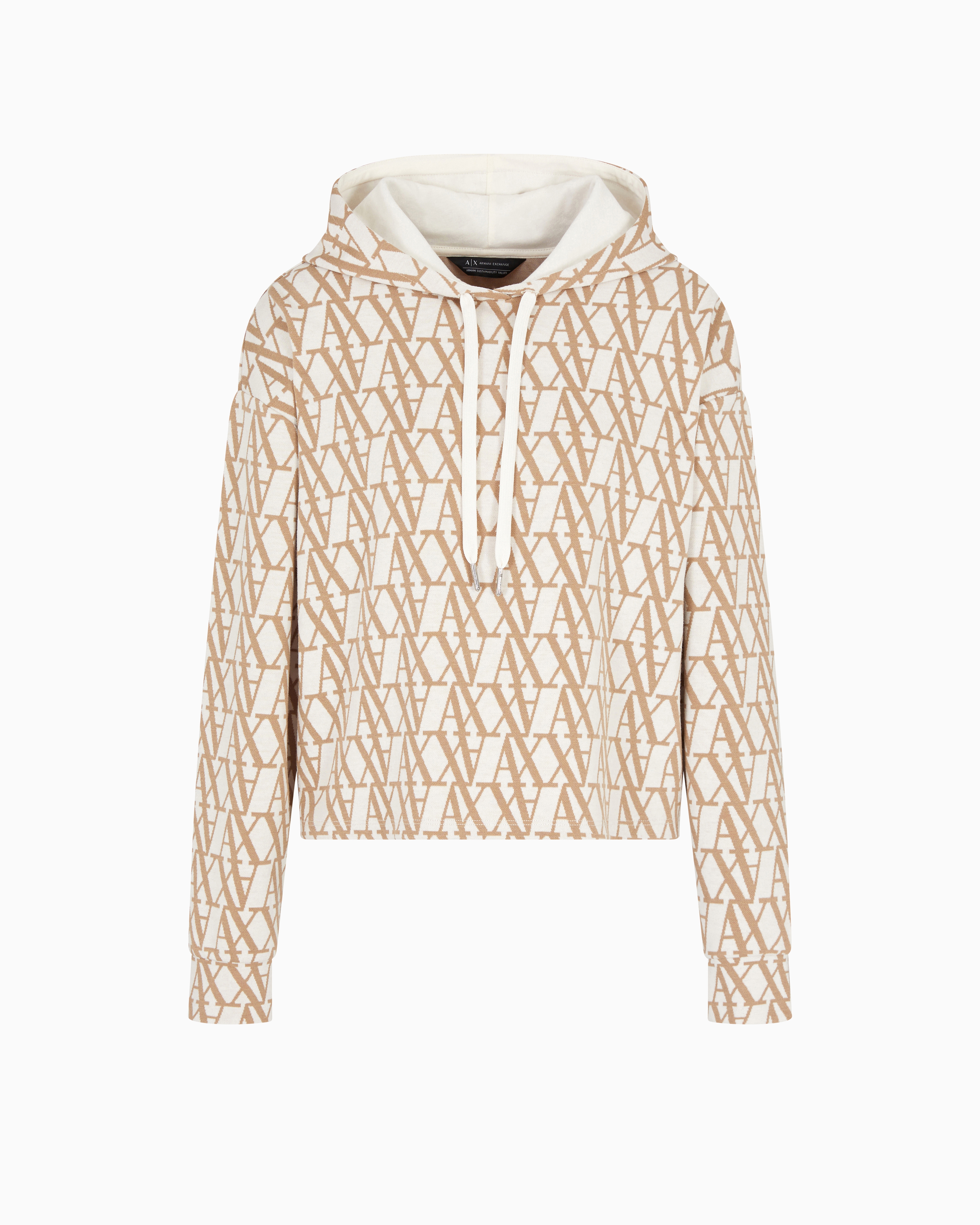 Jacquard fabric sweatshirt with allover logo | Armani Exchange