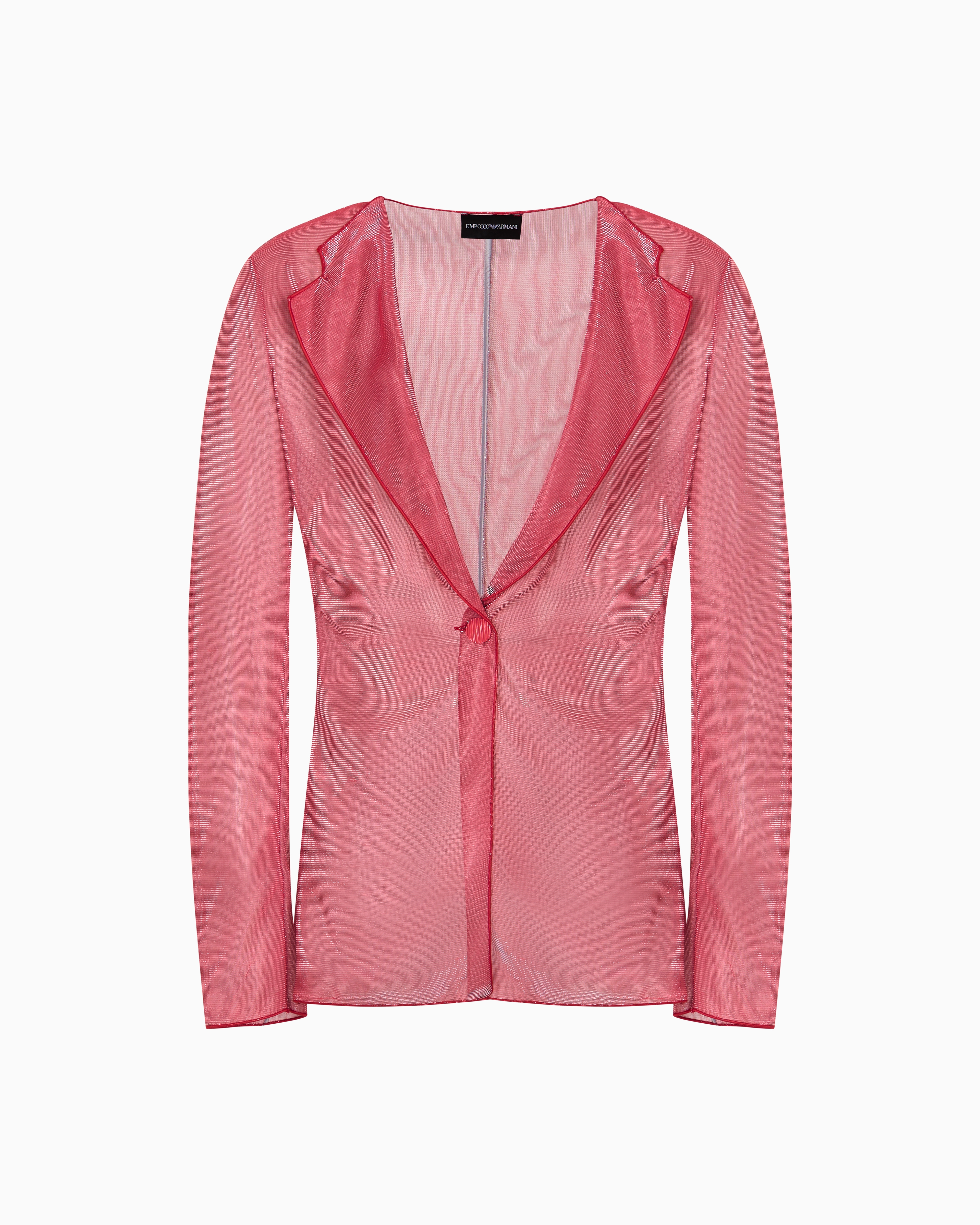 Emporio Armani Iridescent Knit-fabric Blazer In Red