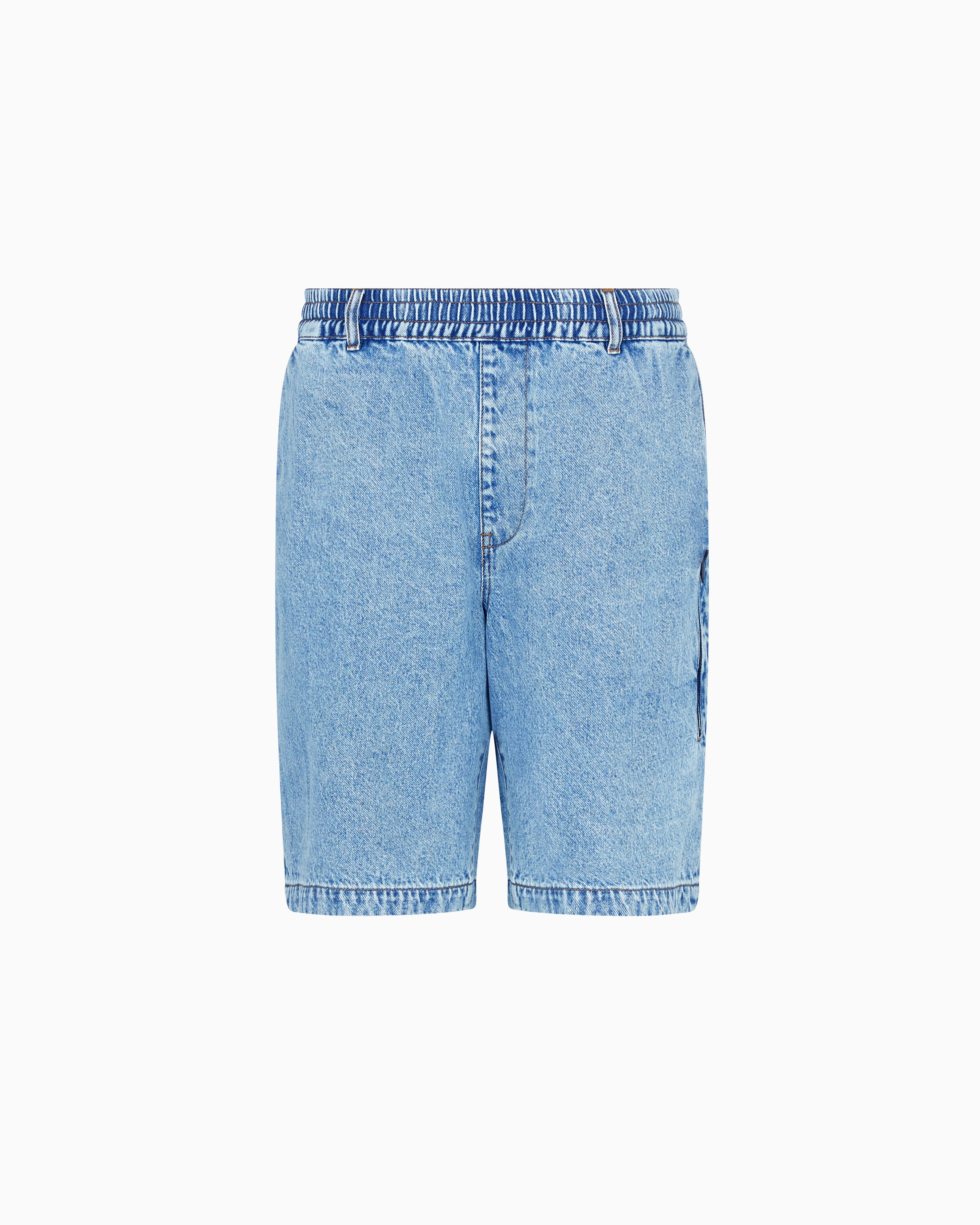 Stretch denim Bermuda shorts