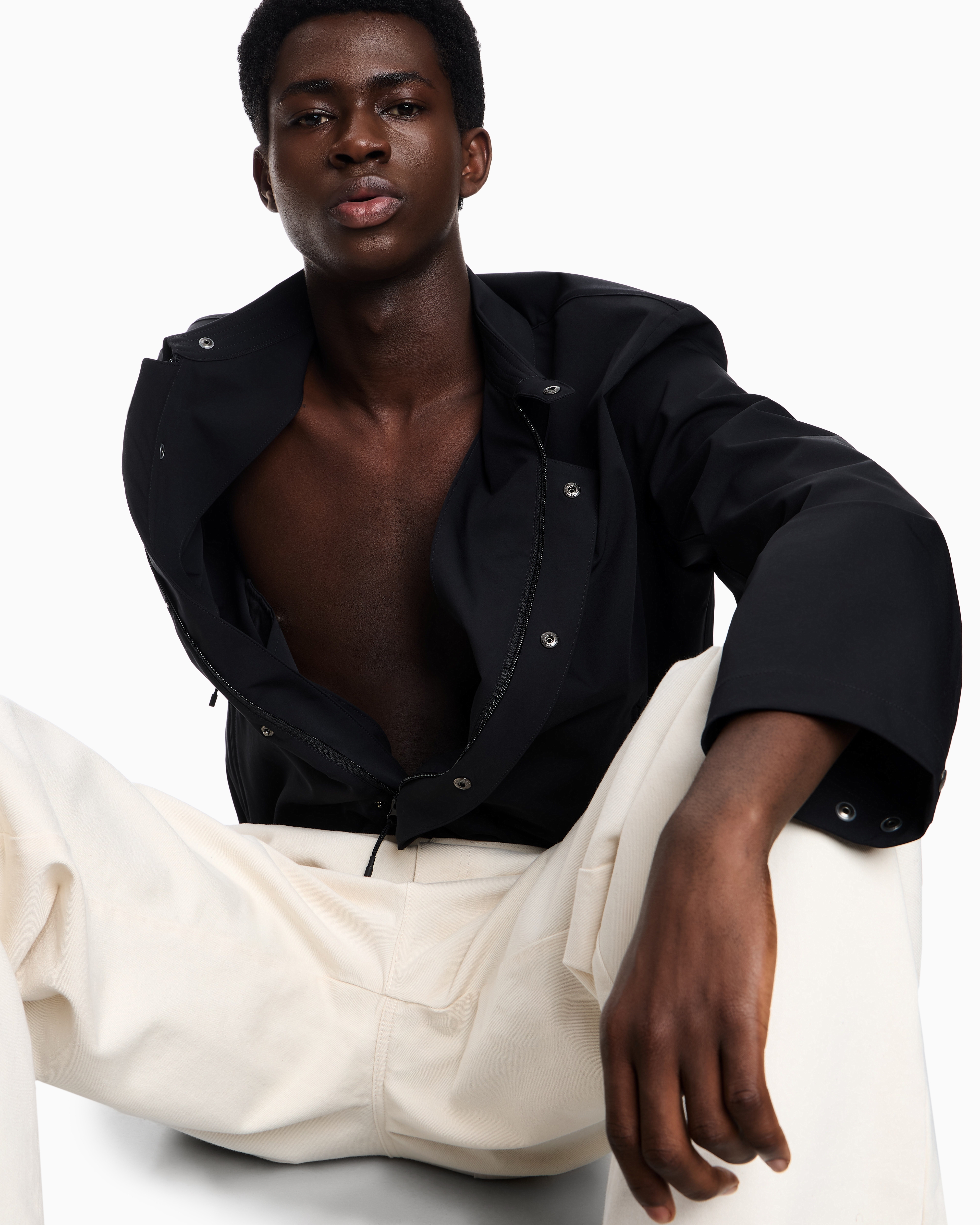 ARMANI TECHNICAL ZIP-UP SHIRT JACKET