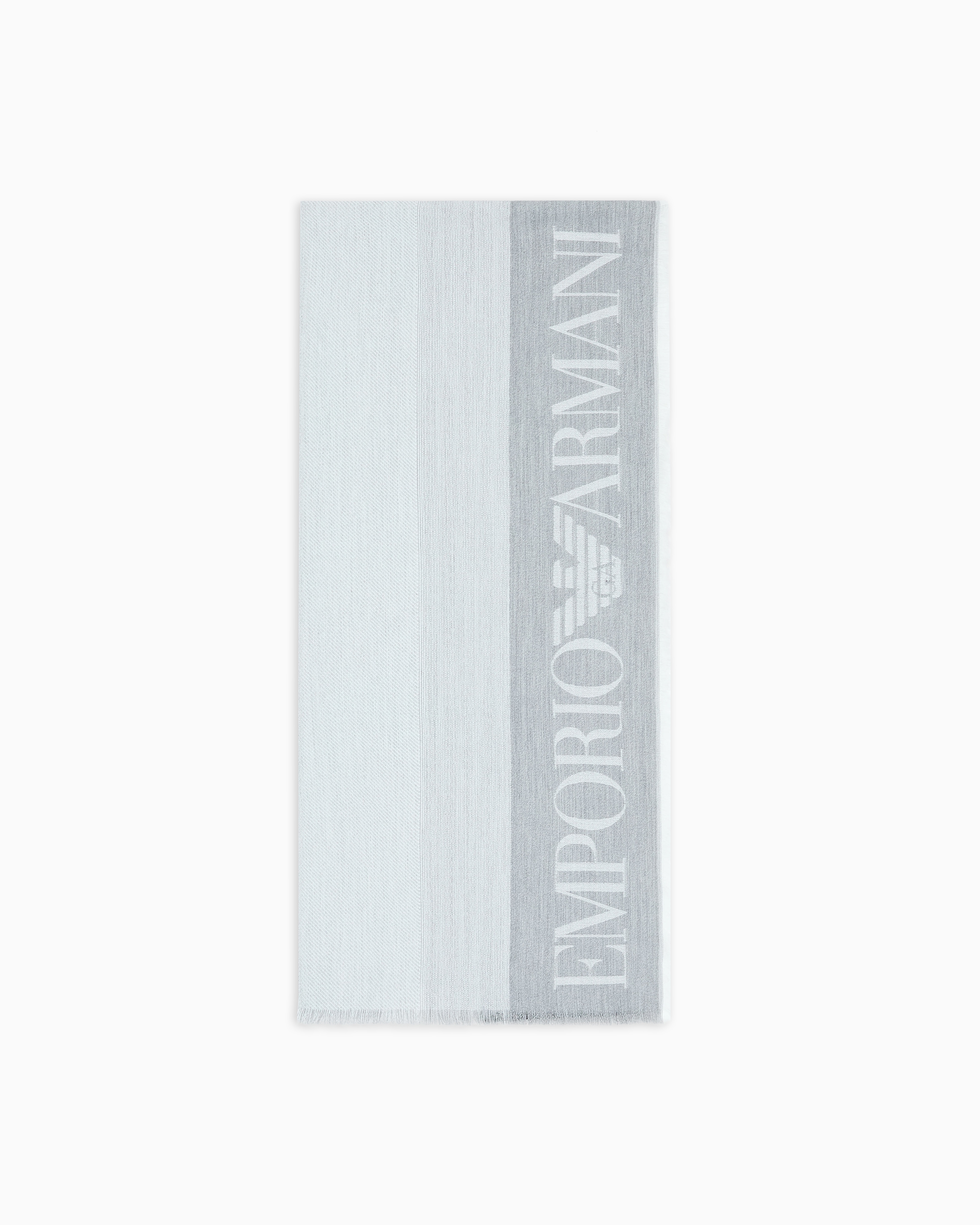 Emporio Armani Stole With Multicoloured Vertical Bands In Blue