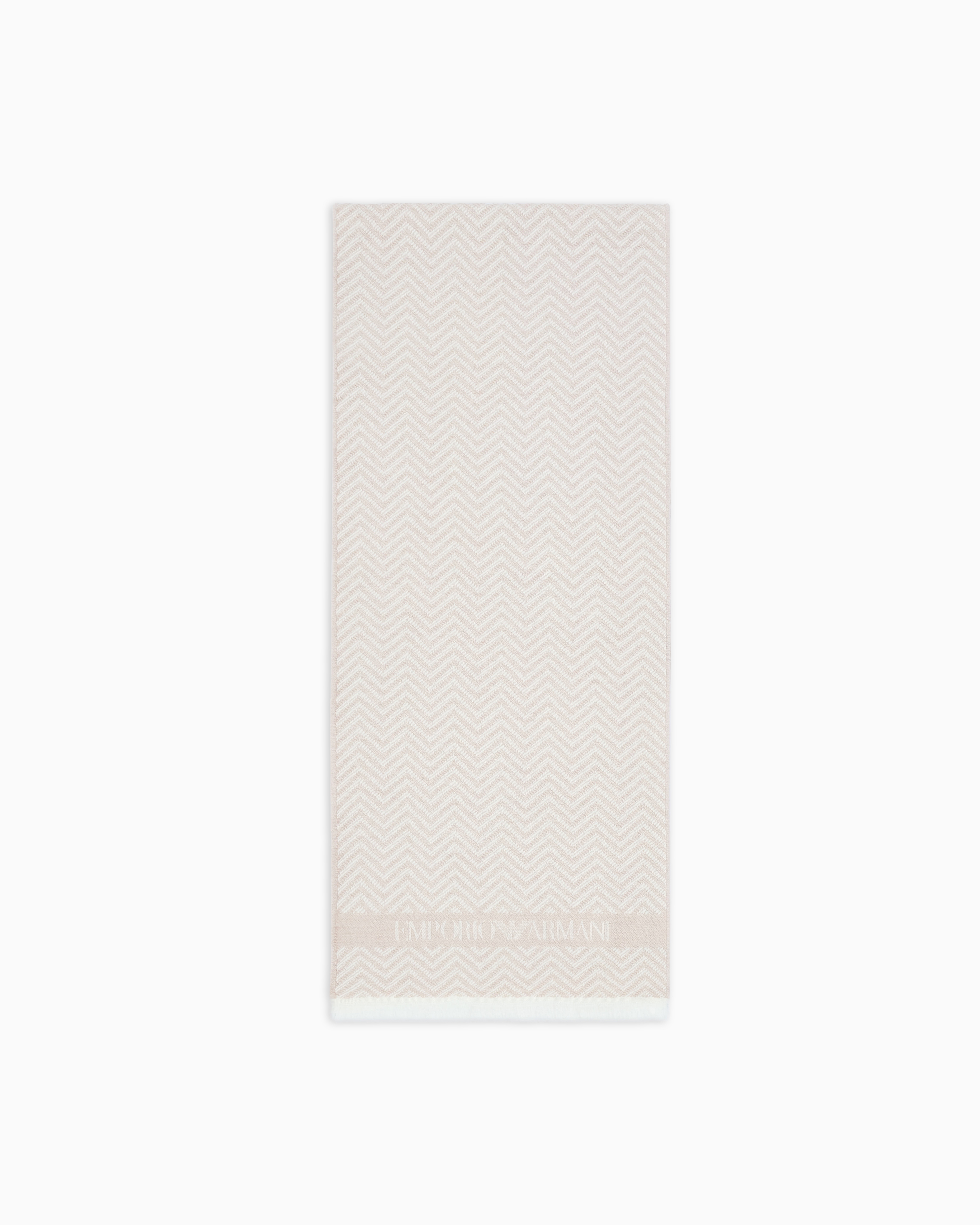 Emporio Armani Wool Scarf With Chevron Motif