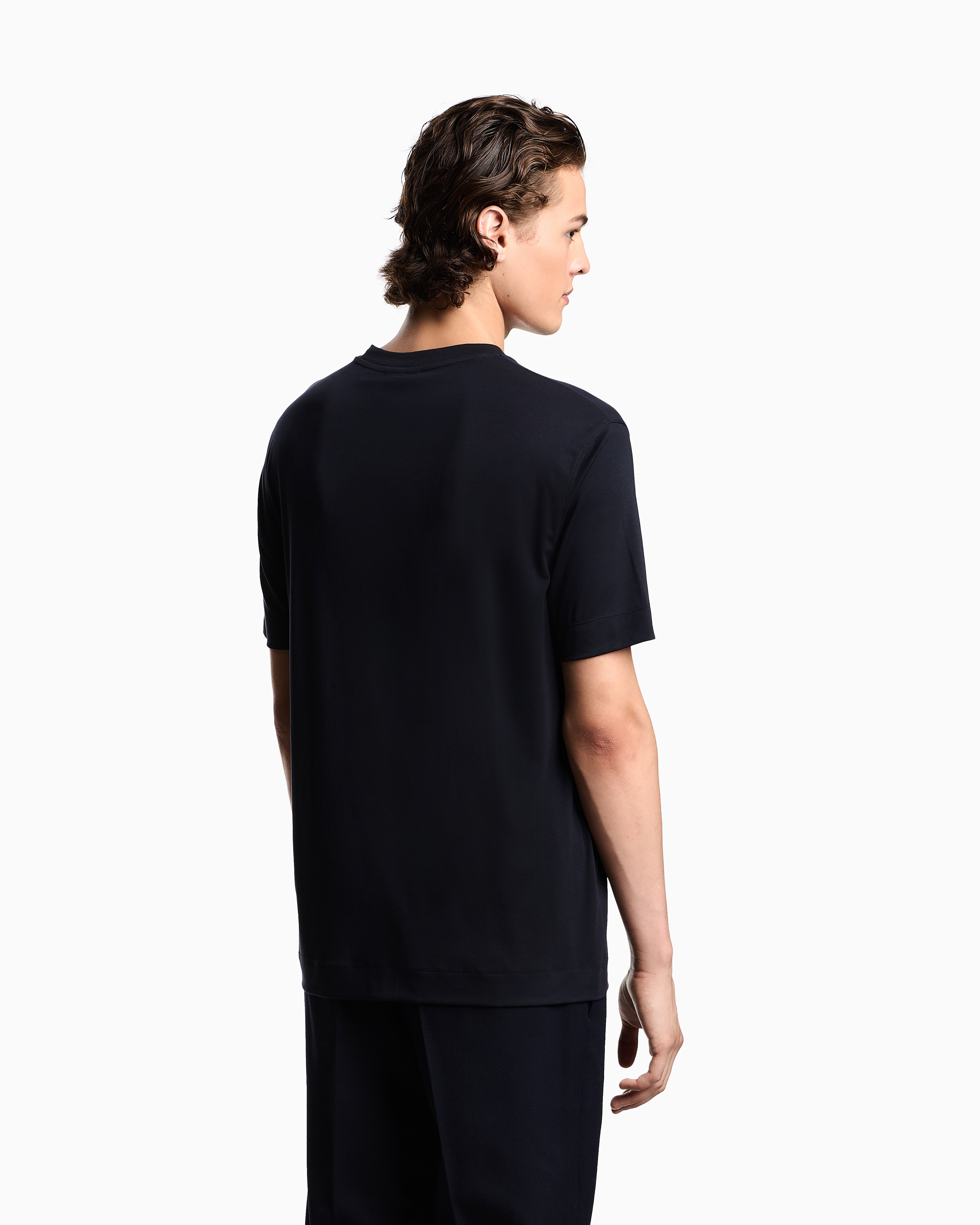 Emporio Armani Asv Icon Jacquard Jersey Jumper With Op-art Motif