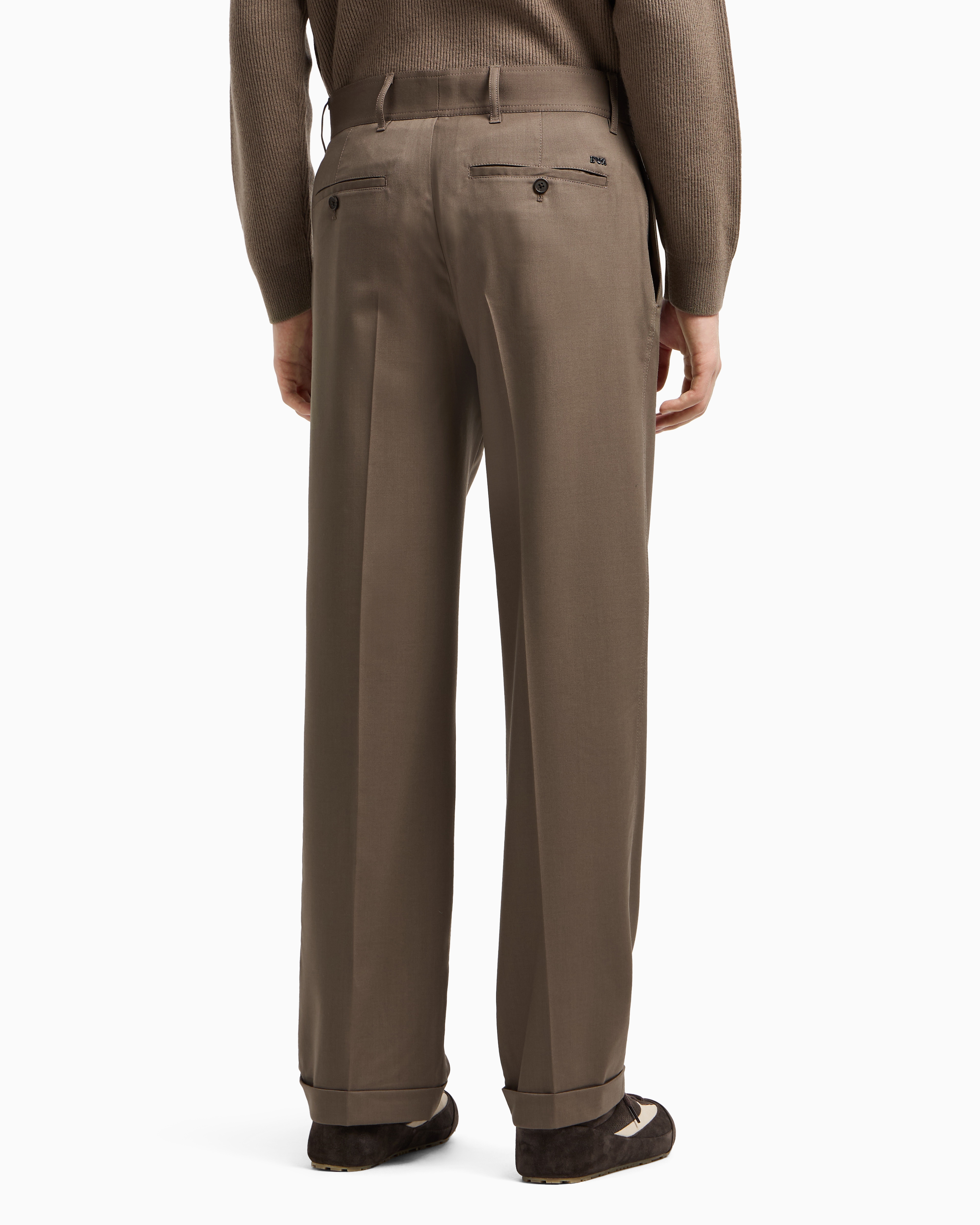 GIORGIO ARMANI パンツ（その他） グレーベージュ 4105024A0029 GIORGIO ARMANI(ジョルジオアルマーニ) Glen check wide flare