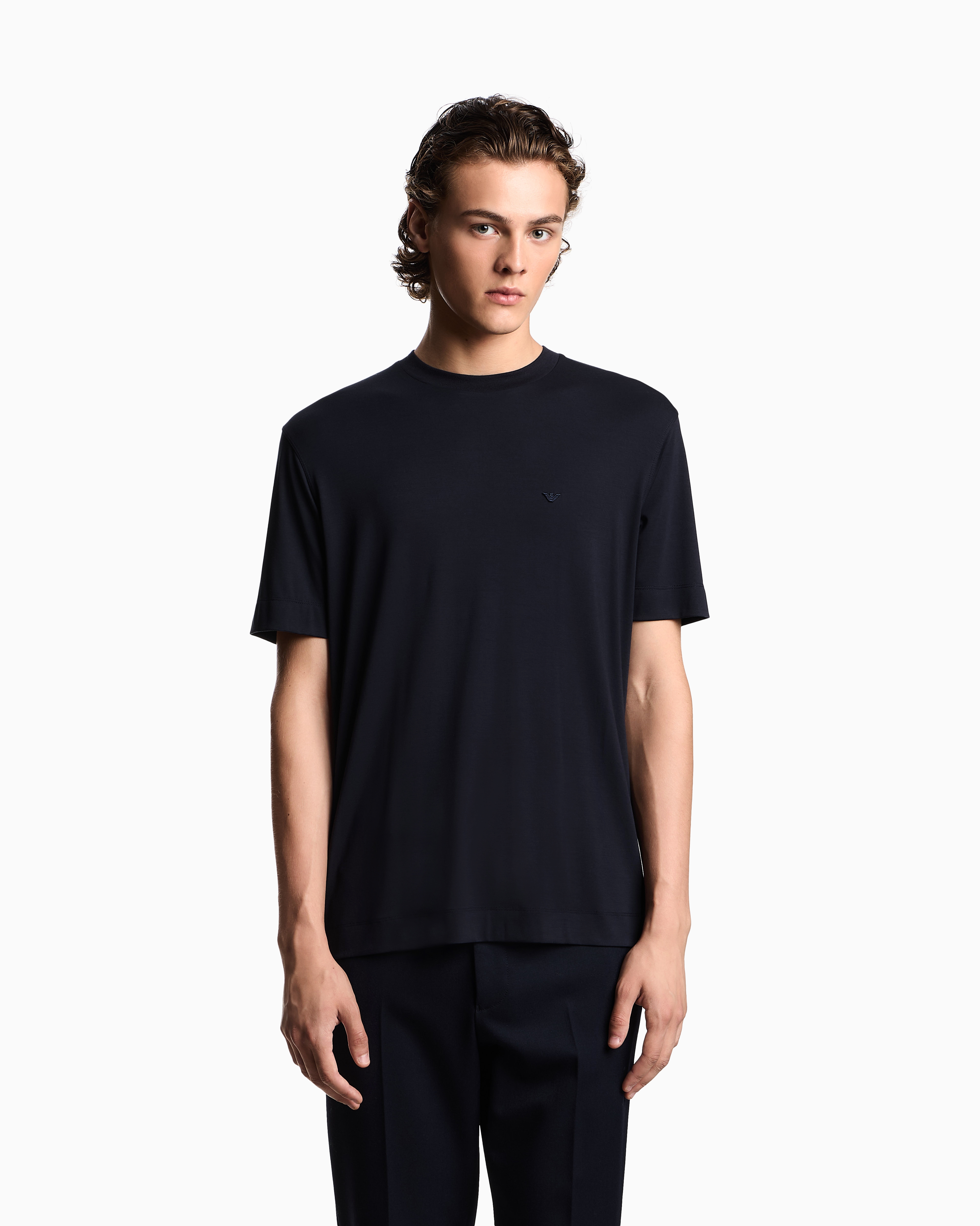 Emporio Armani Asv Icon Jacquard Jersey Jumper With Op-art Motif