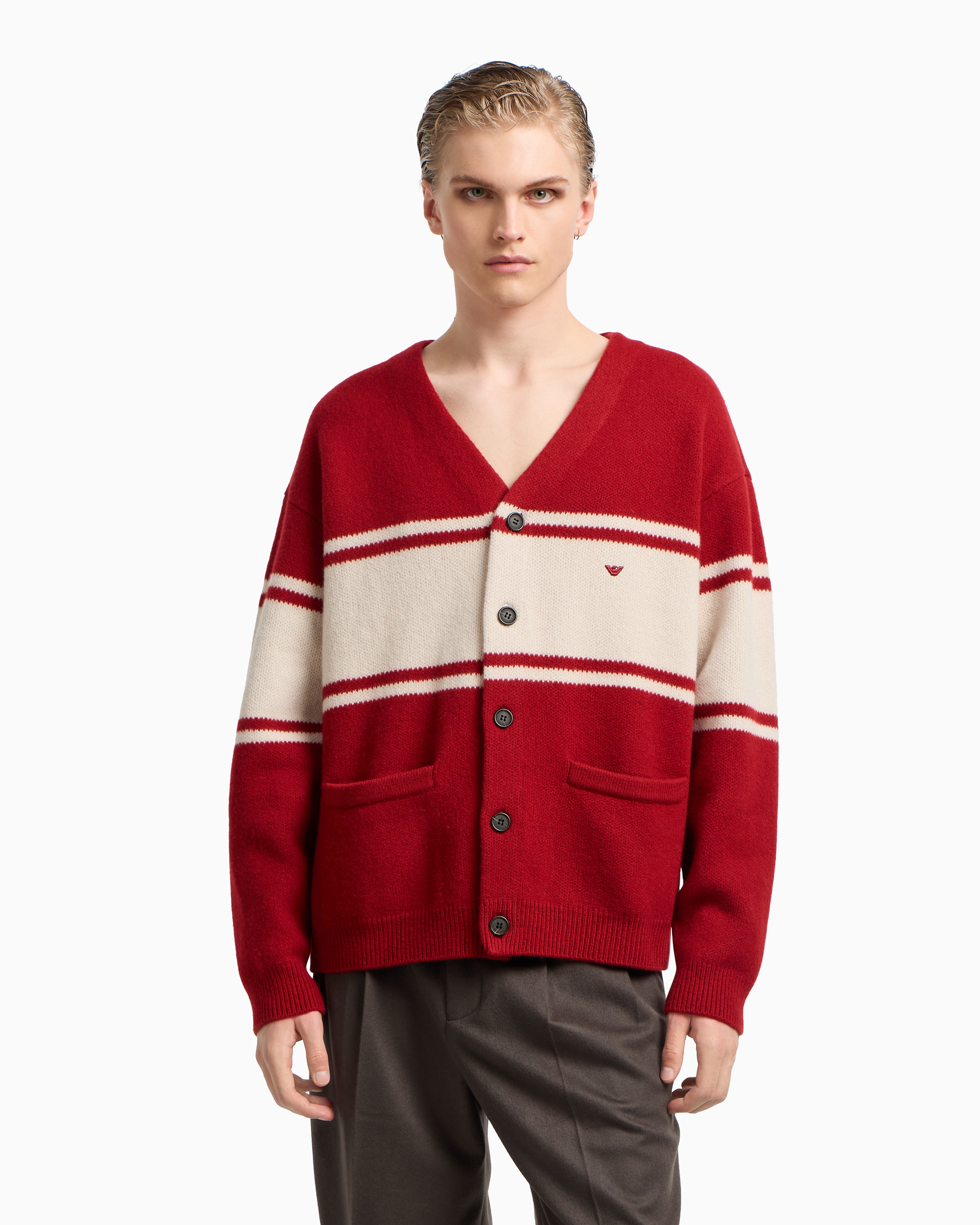 Giorgio Armani Vネックニットカーディガン EM002310_AF19440_M5066_E_FW202