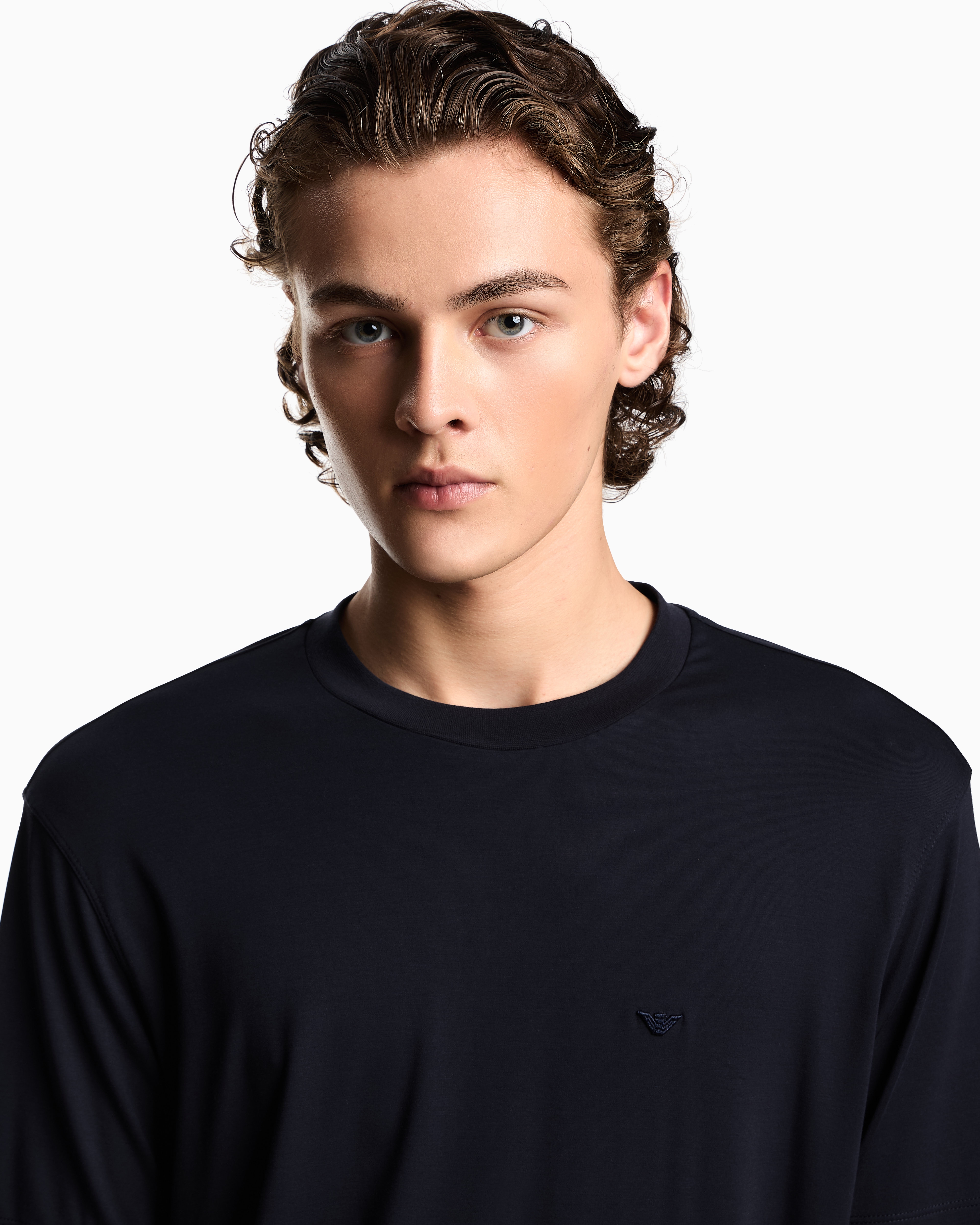 Emporio Armani Asv Icon Jacquard Jersey Jumper With Op-art Motif