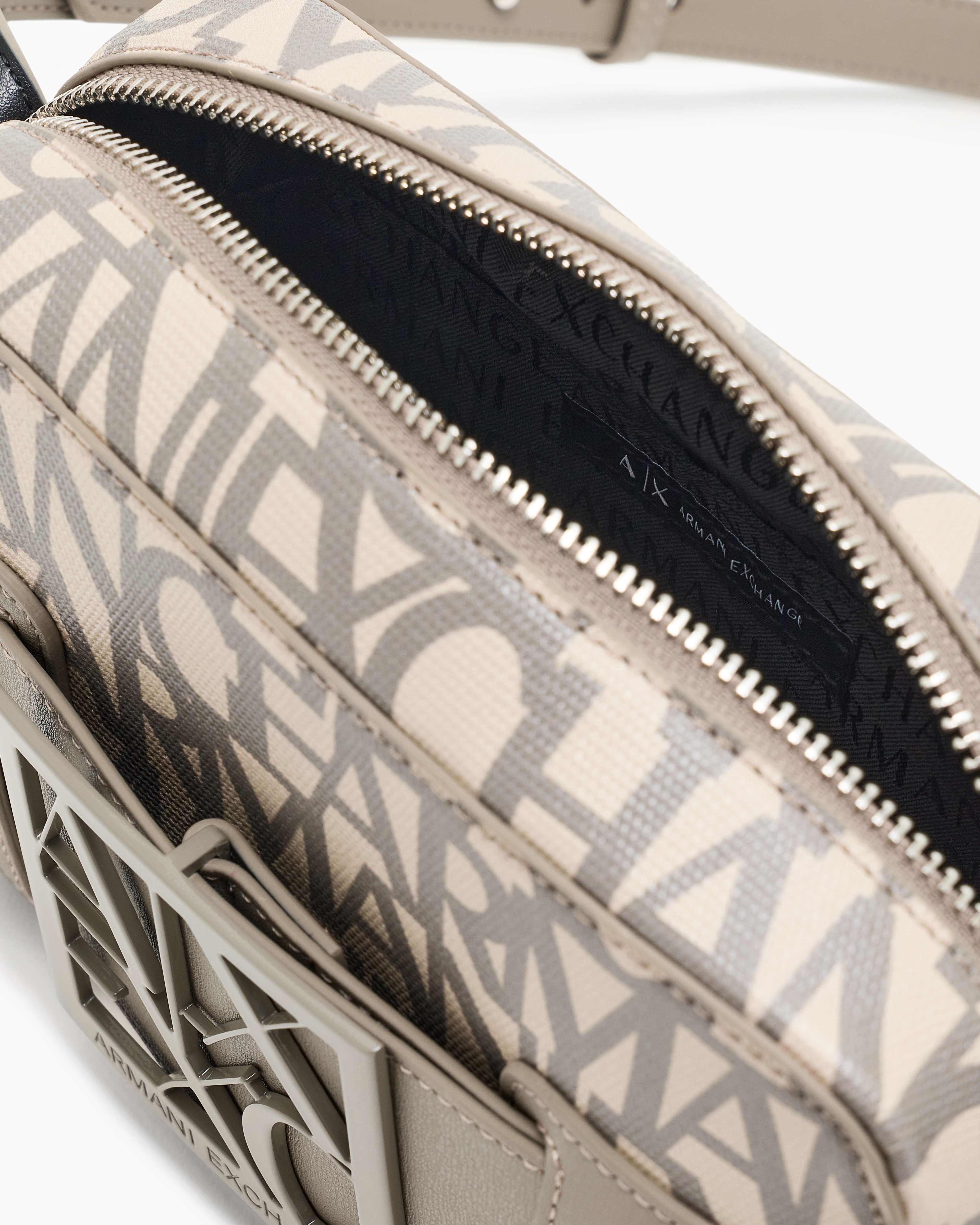 Armani Exchange - Camera case bag with contrasting detail, Woman, Beige, Size: TU