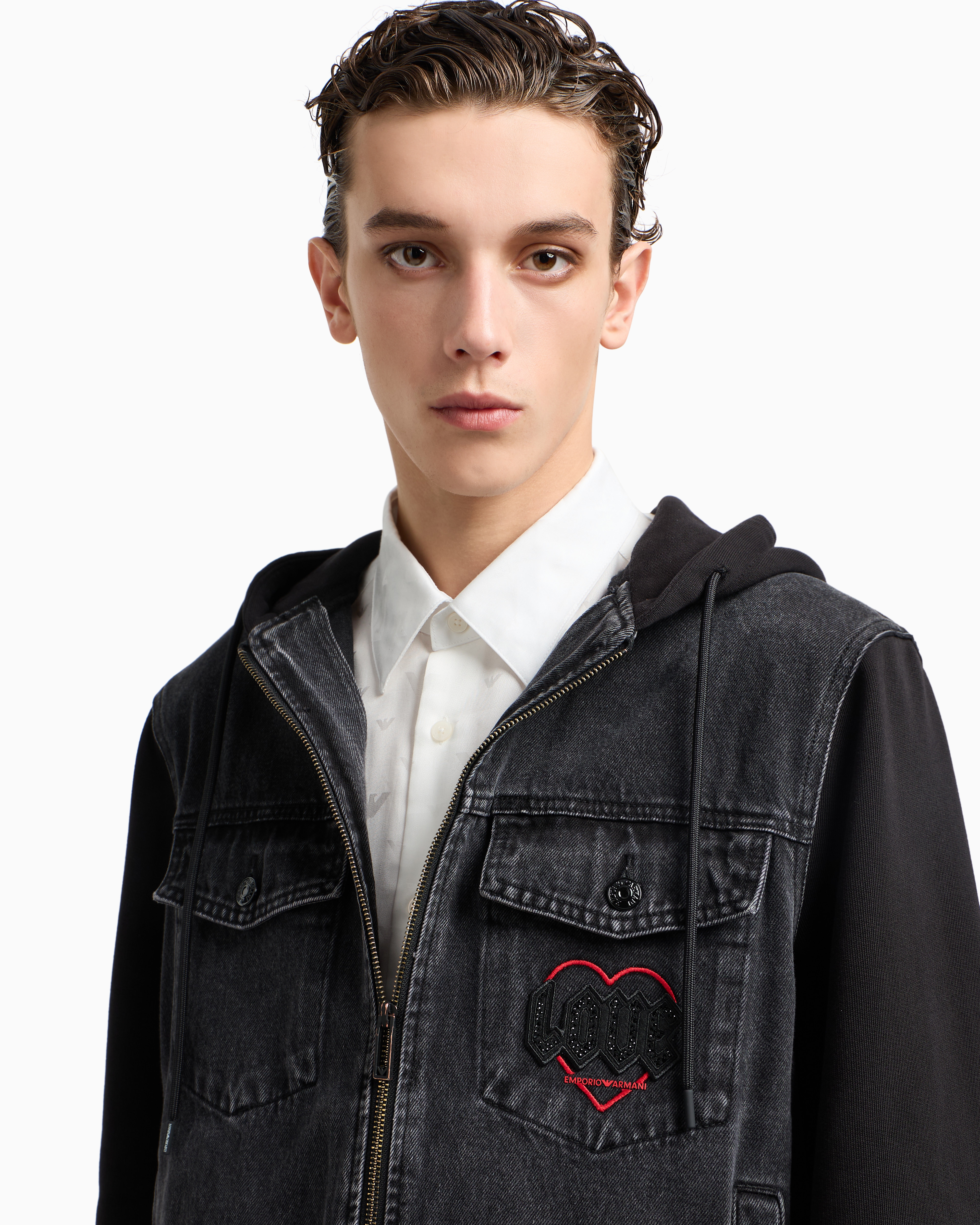 アルマーニジーンズ　ブルゾン　48 美品 アルマーニジーンズARMANI JEANS 裏ボアジップブルゾン 黒38 (K
