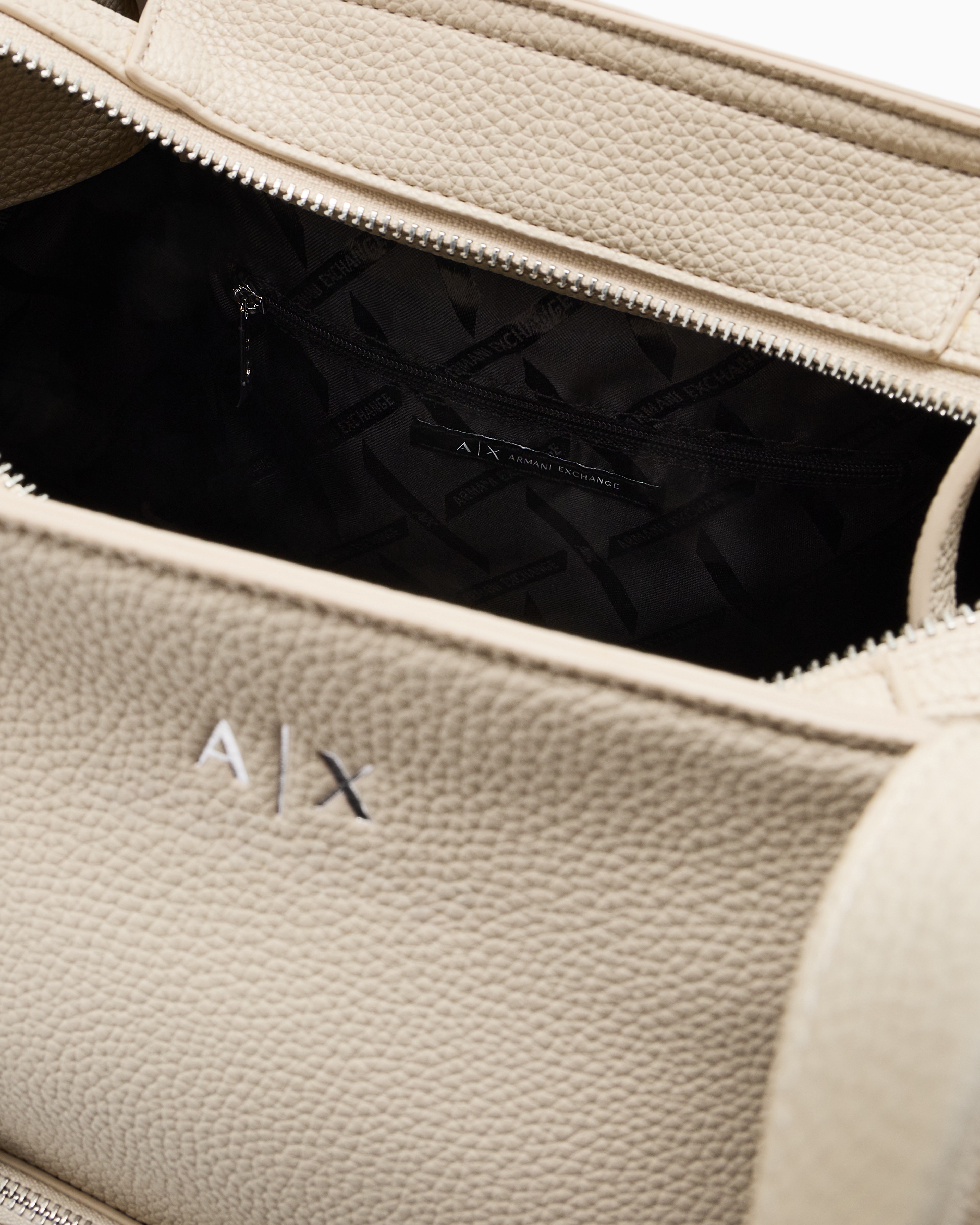 Armani Exchange - Shopper bag with clutch, Woman, Beige, Size: TU