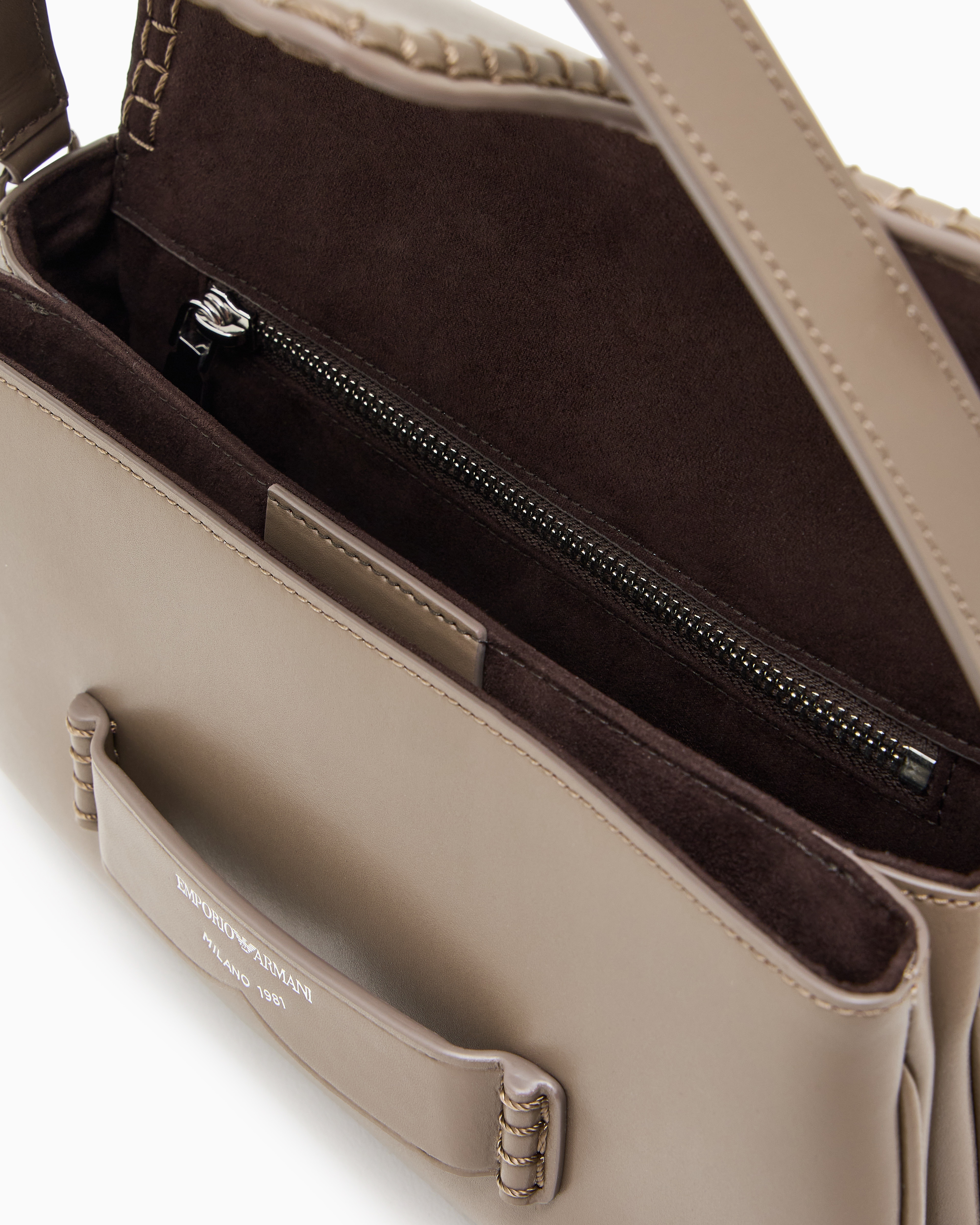 Emporio Armani Shoulder Bag With Buckle In Sand