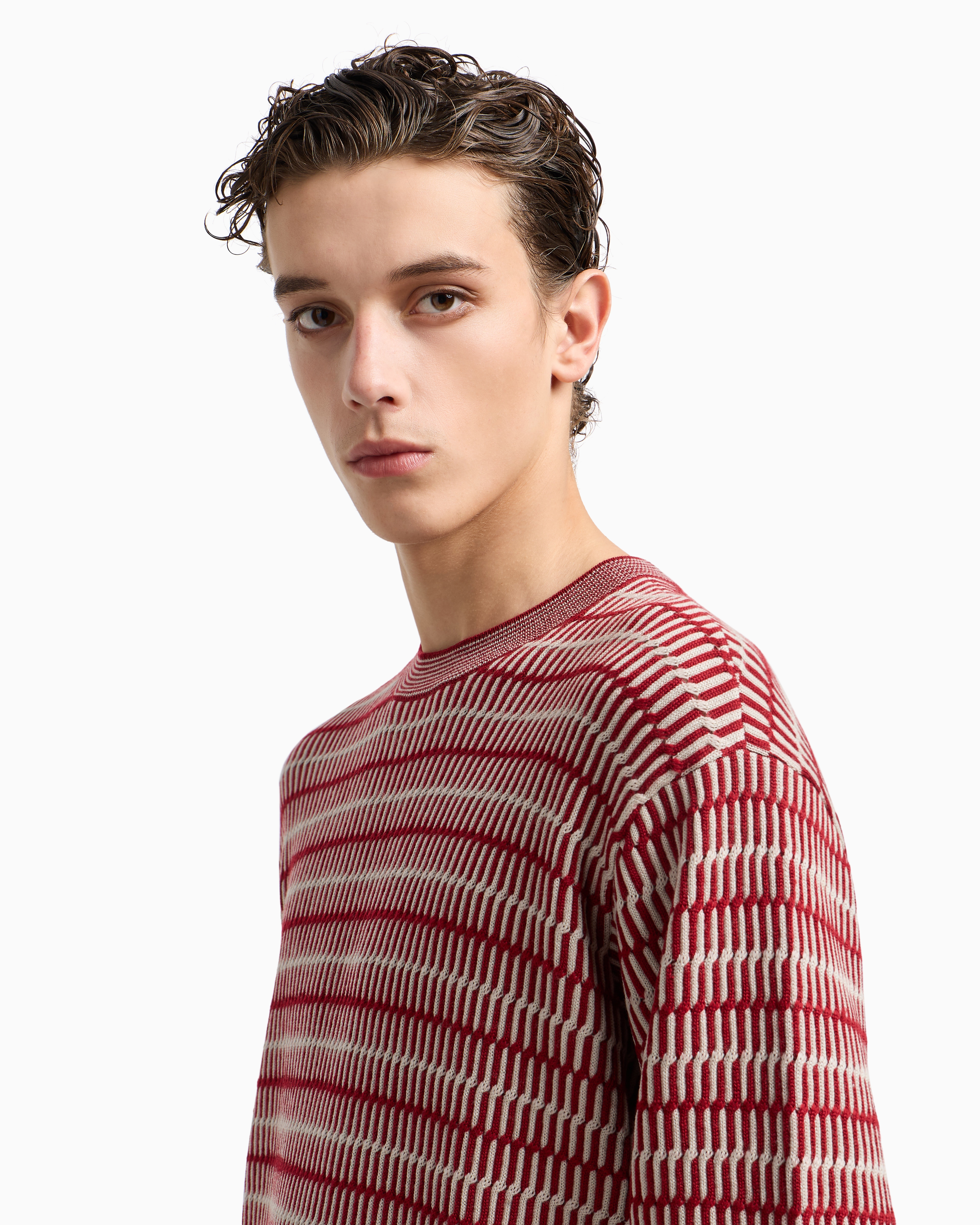 EMPORIO ARMANI グレー リブ　ジッパーセーター アルマーニ エクスチェンジ ARMANI EXCHANGE メンズ ジップ