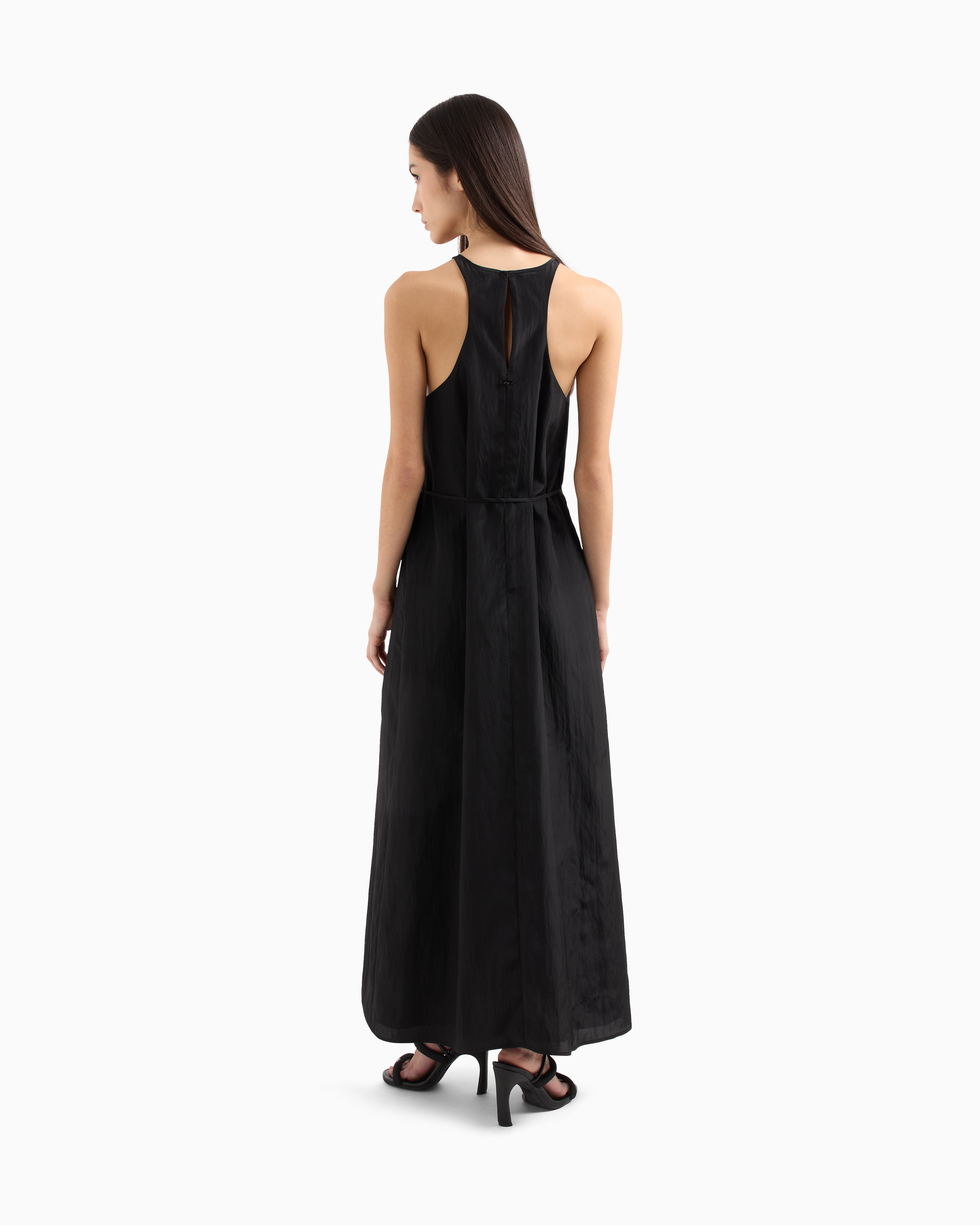 Armani Exchange - Long dress with cut out and slit, Woman, Black, Size:
