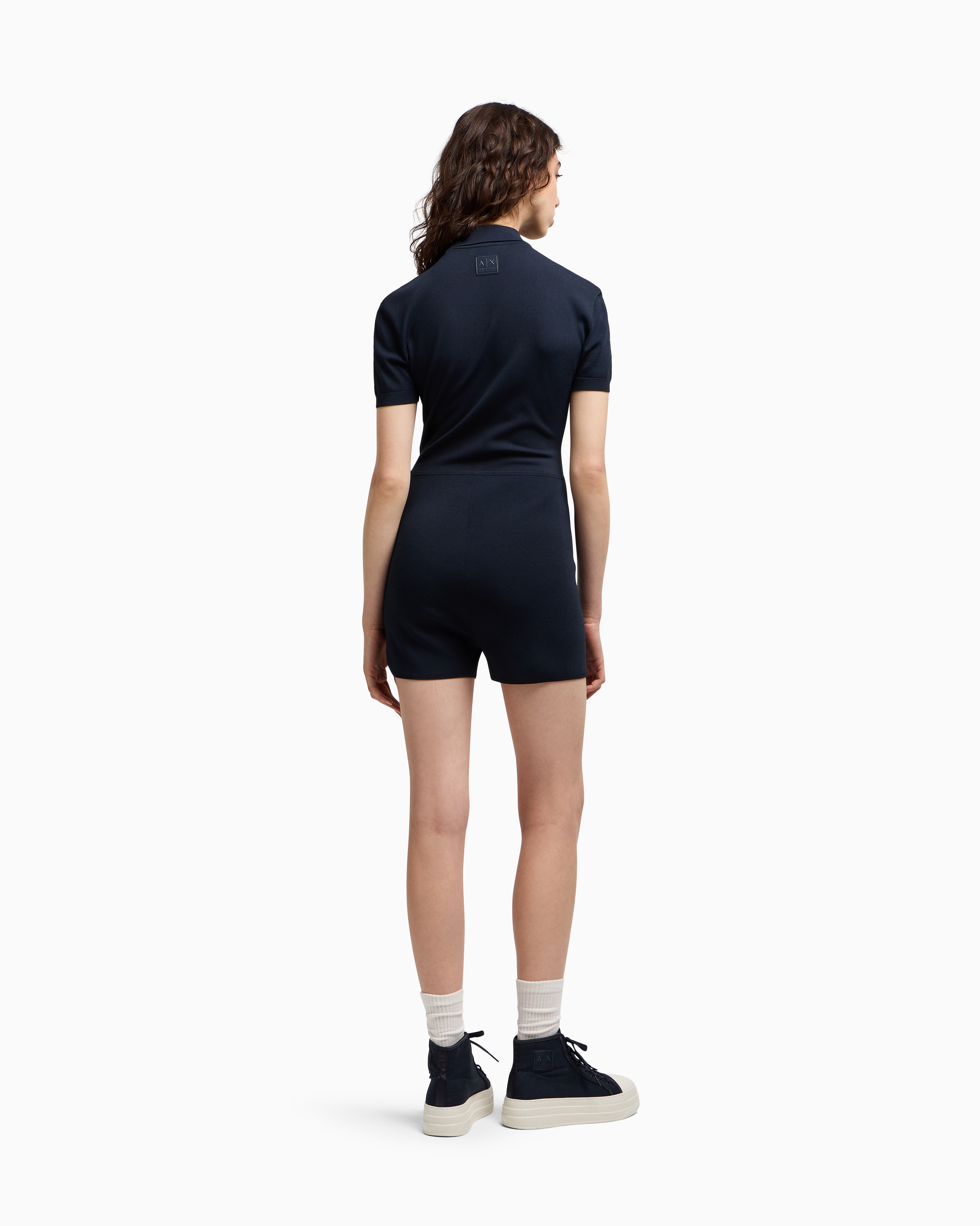 Armani Exchange - ASV fabric short suit, Woman, Navy_blue, Size: