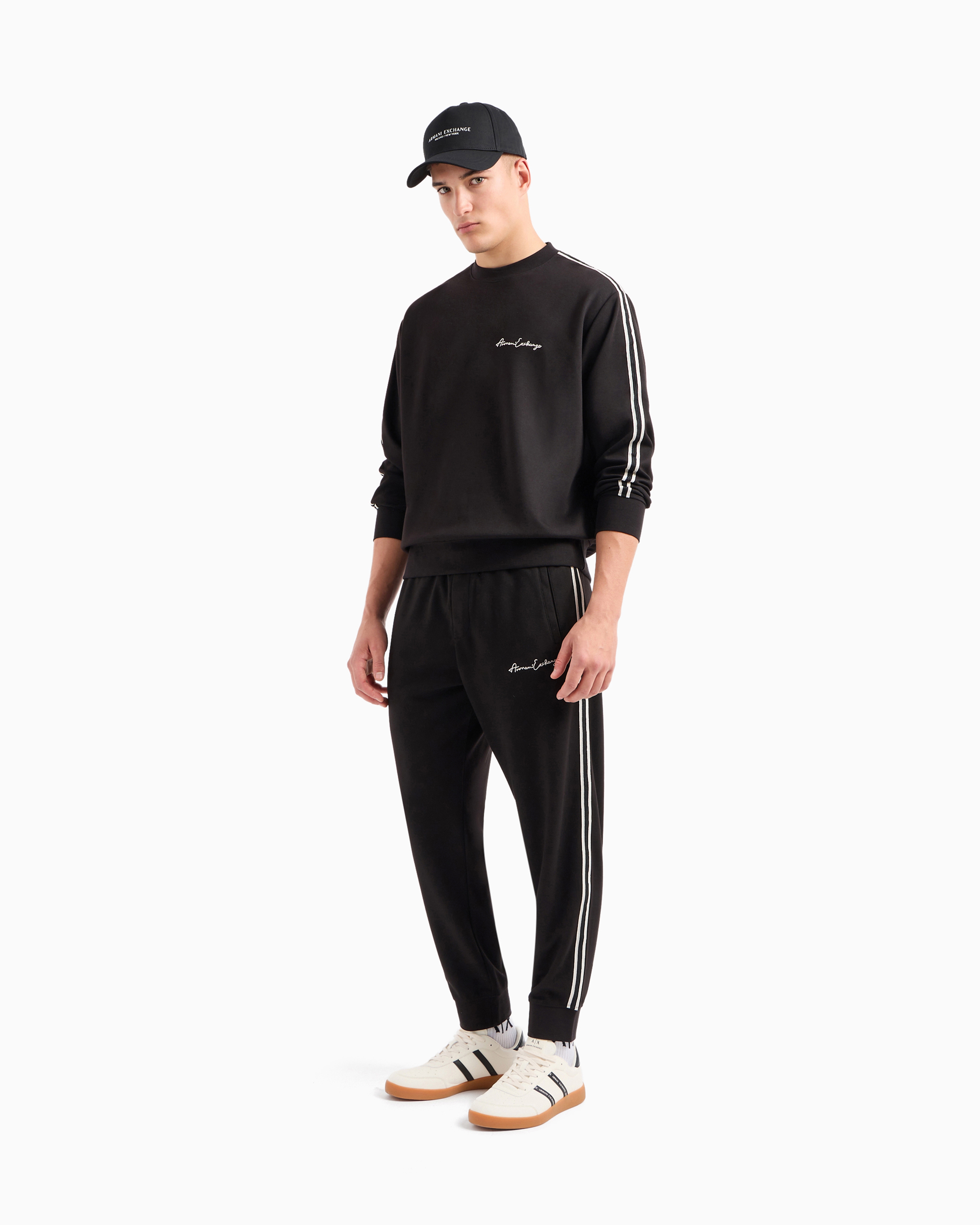 Armani Exchange - Logo Signature Crewneck Sweatshirt, Man, Black, Size: