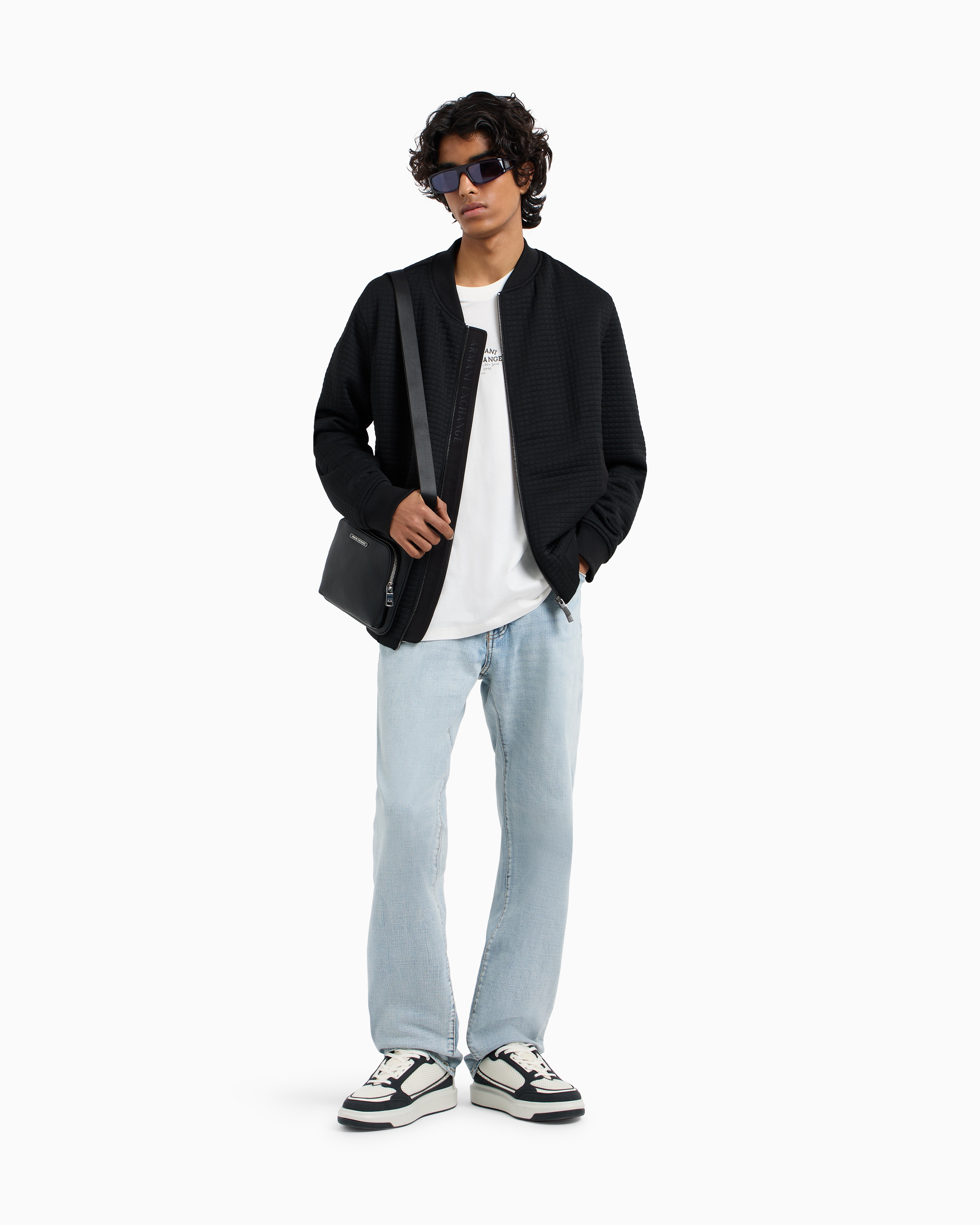 J88 relaxed straight jeans stone washed cotton denim