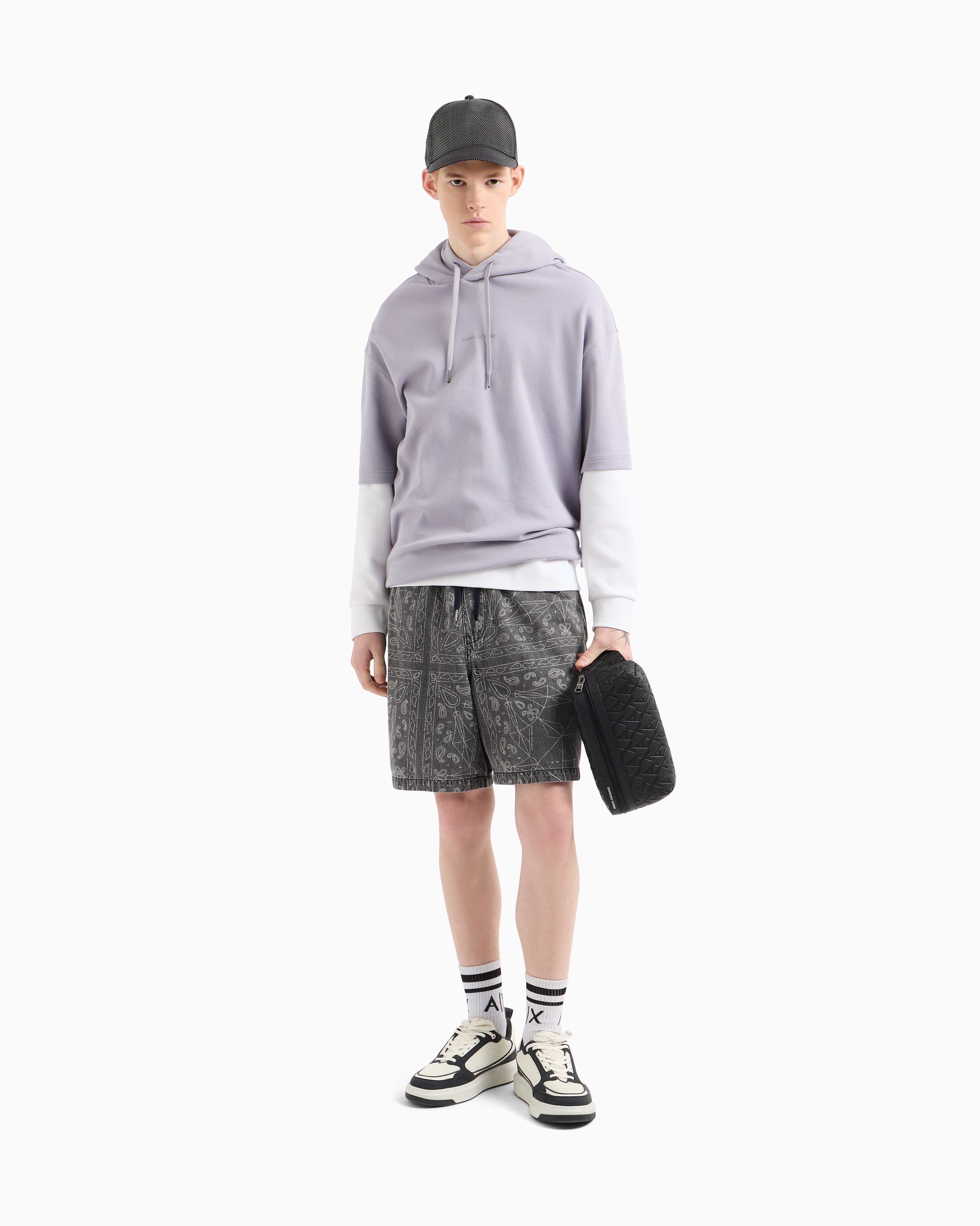 AXロゴ 半袖フーデッドスウェットプルオーバー | Armani Exchange
