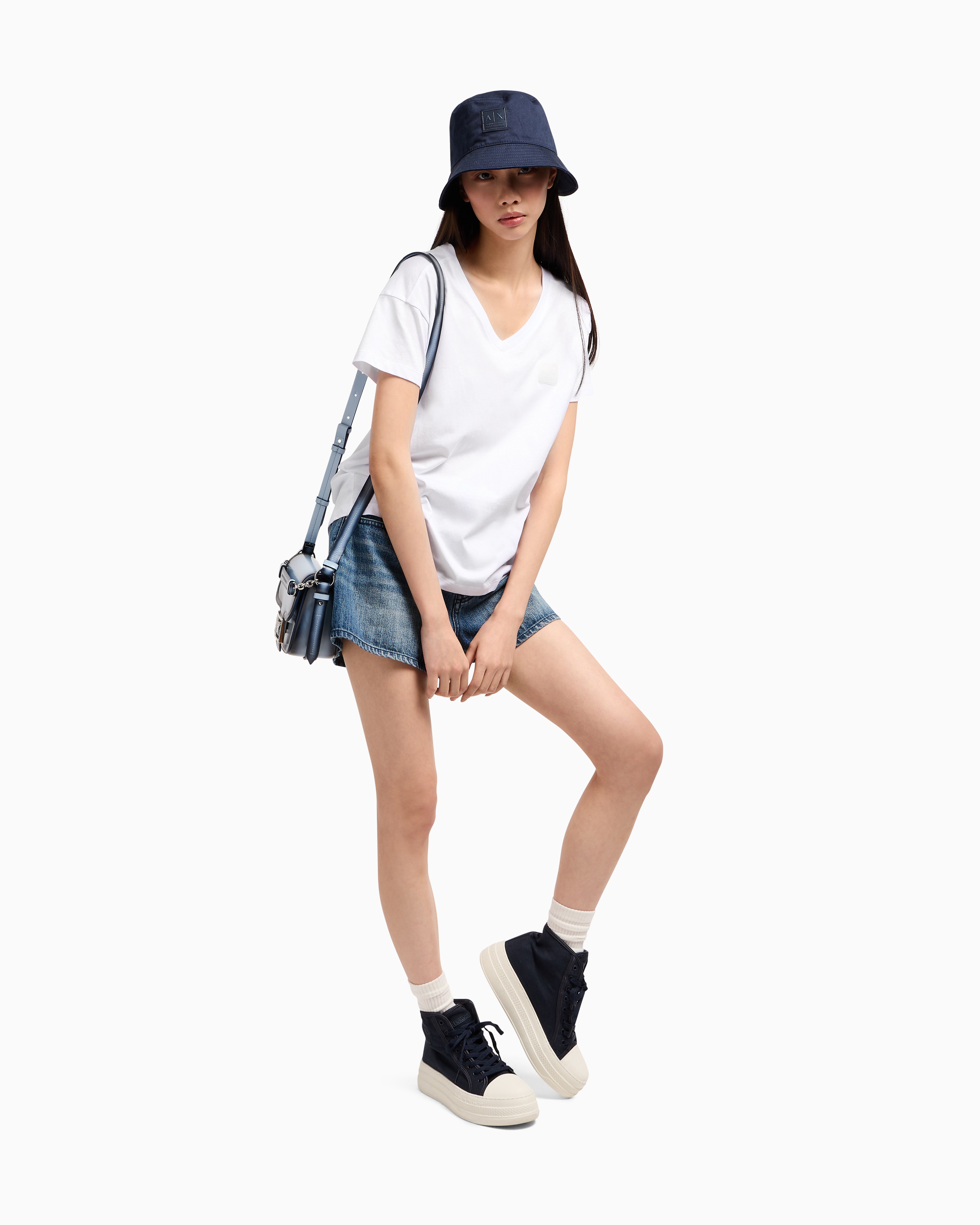 Armani Exchange - Relaxed Fit T-Shirts, Woman, White, Size: