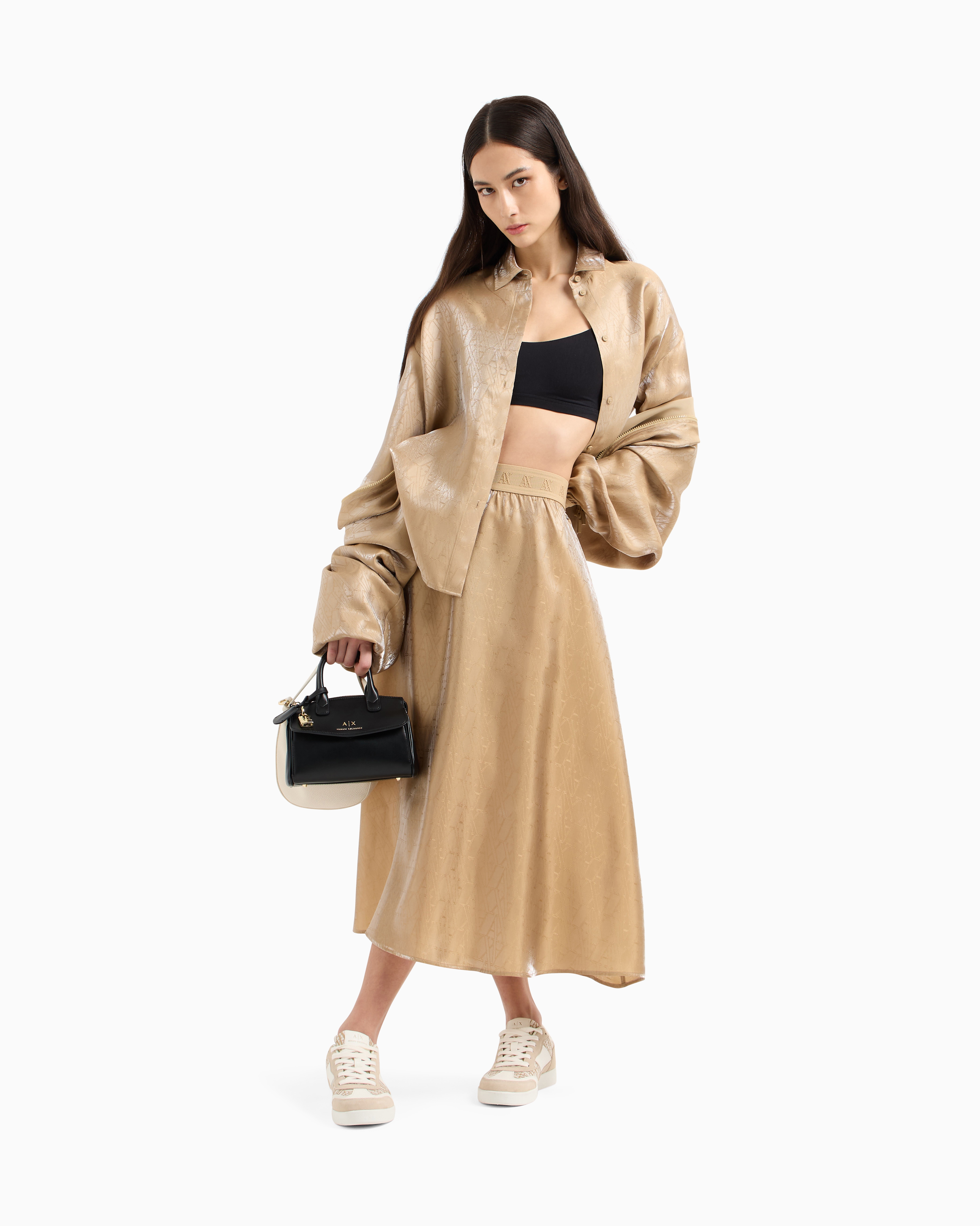 ワンピース GIORGIO ARMANI Women Mid Skirts GW001318 TE10814 8048 Beige Giorgio Armani Silk Twill Pleated Maxi Skirt | Saks Fifth Avenue